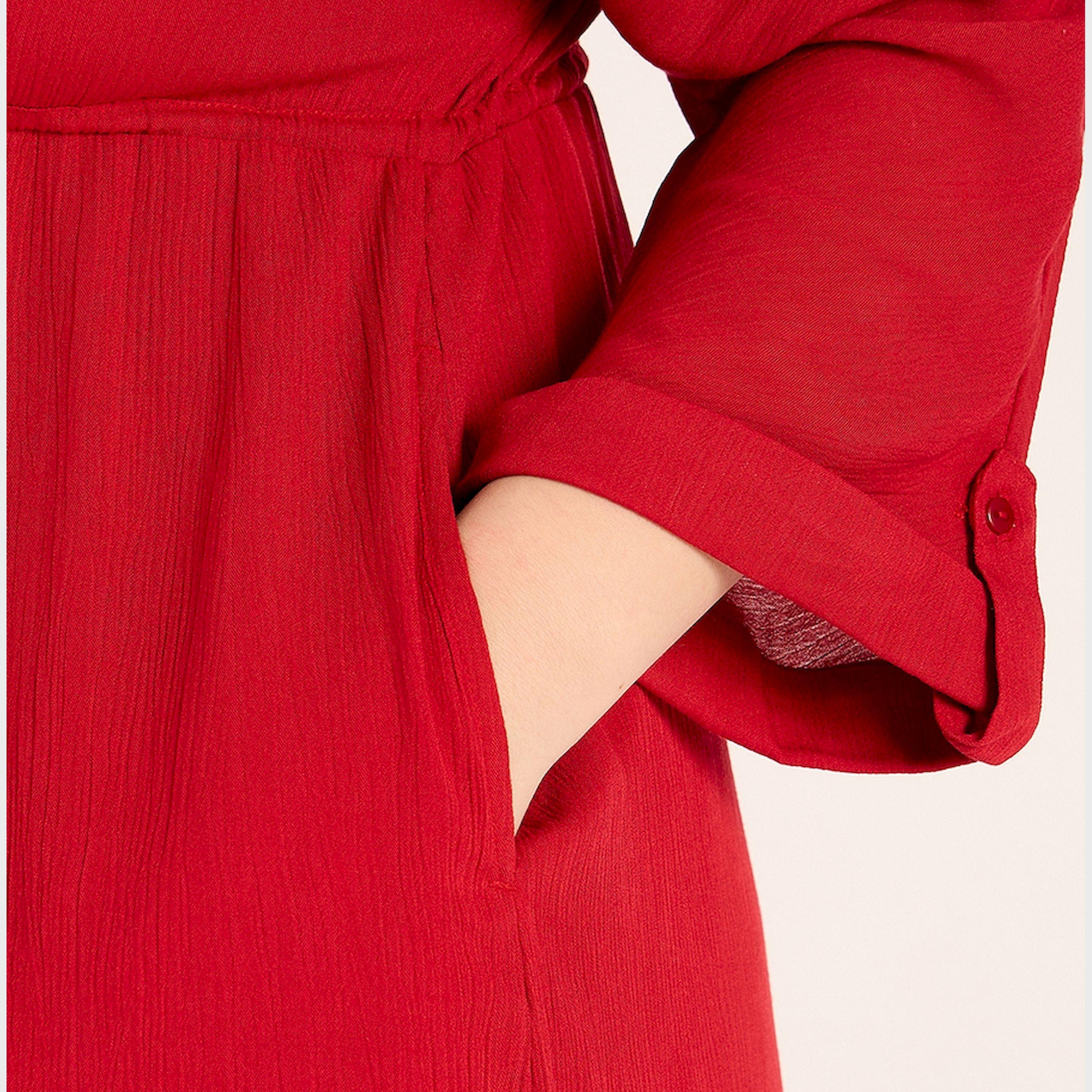 فيميلا × ستايلي - فستان متوسط الطول بتصميم قميص مع شق جانبي-women-clothing-dresses-image-4