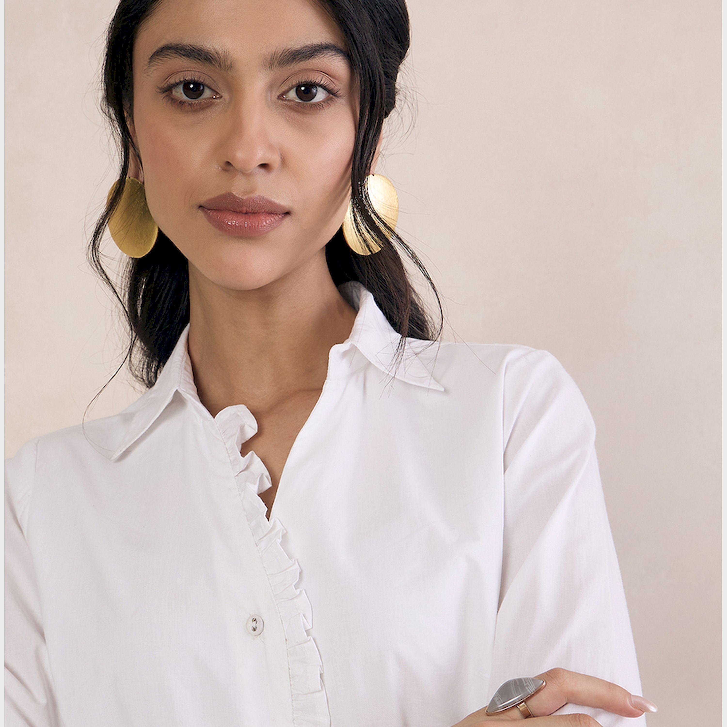 Femmella X Styli Solid Collared Midi Shirt Dress With Lace Trim Detail-women-clothing-dresses-image-5