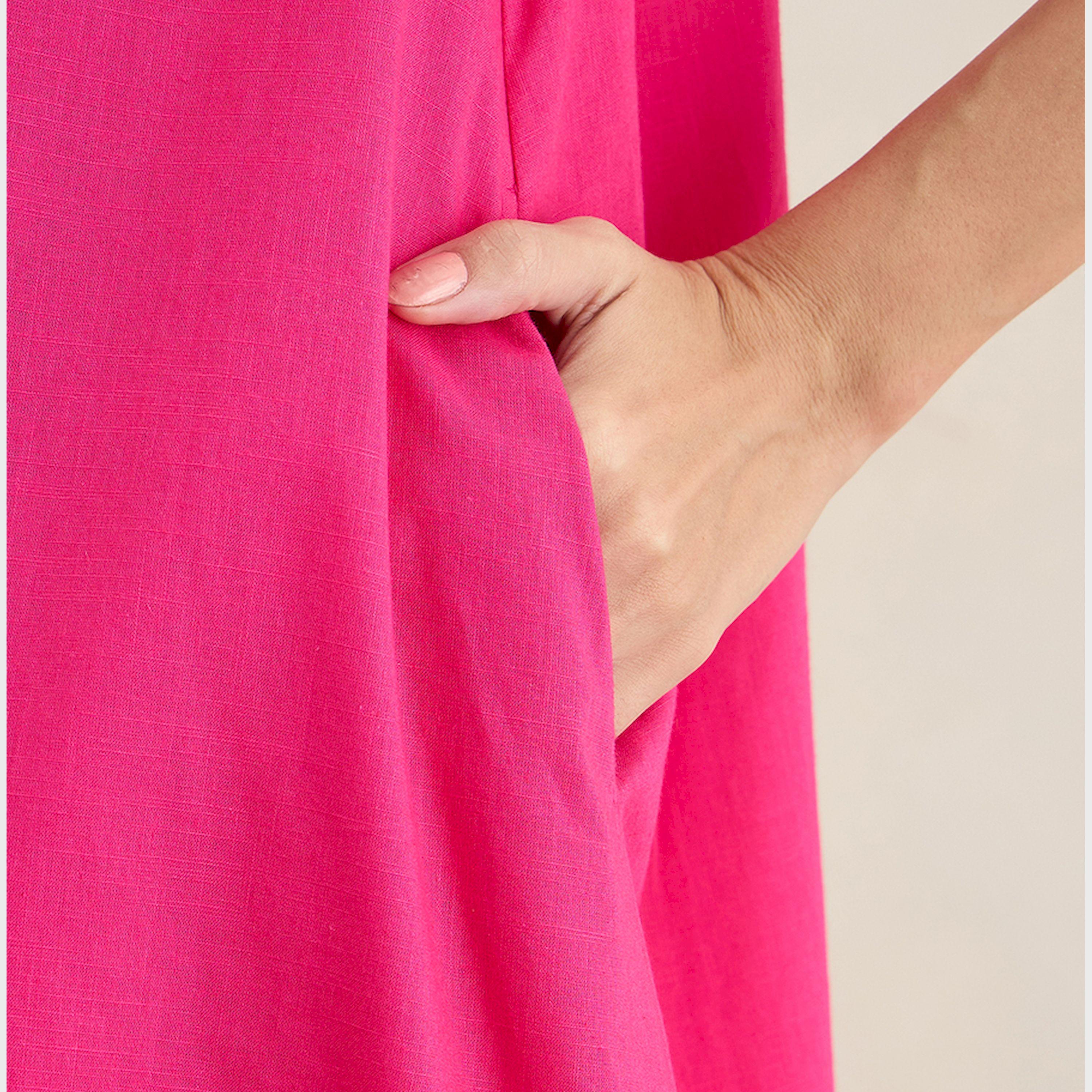 فيميلا × ستايلي - فستان من القطن متوسط الطول بدون أكمام بقصة A-women-clothing-dresses-image-4