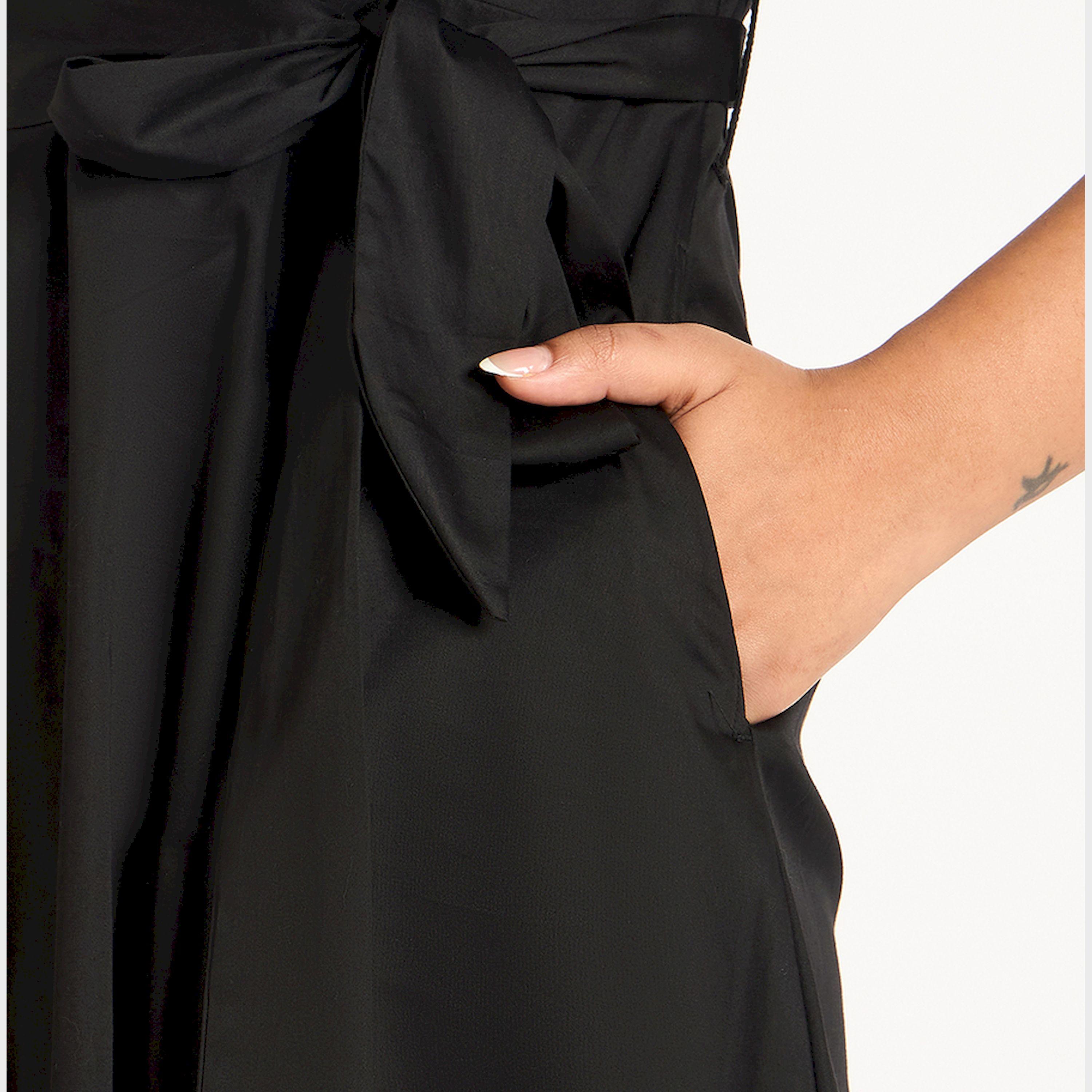 Femmella X Styli Solid Balloon Sleeve Wrap Midi Dress-women-clothing-dresses-image-5