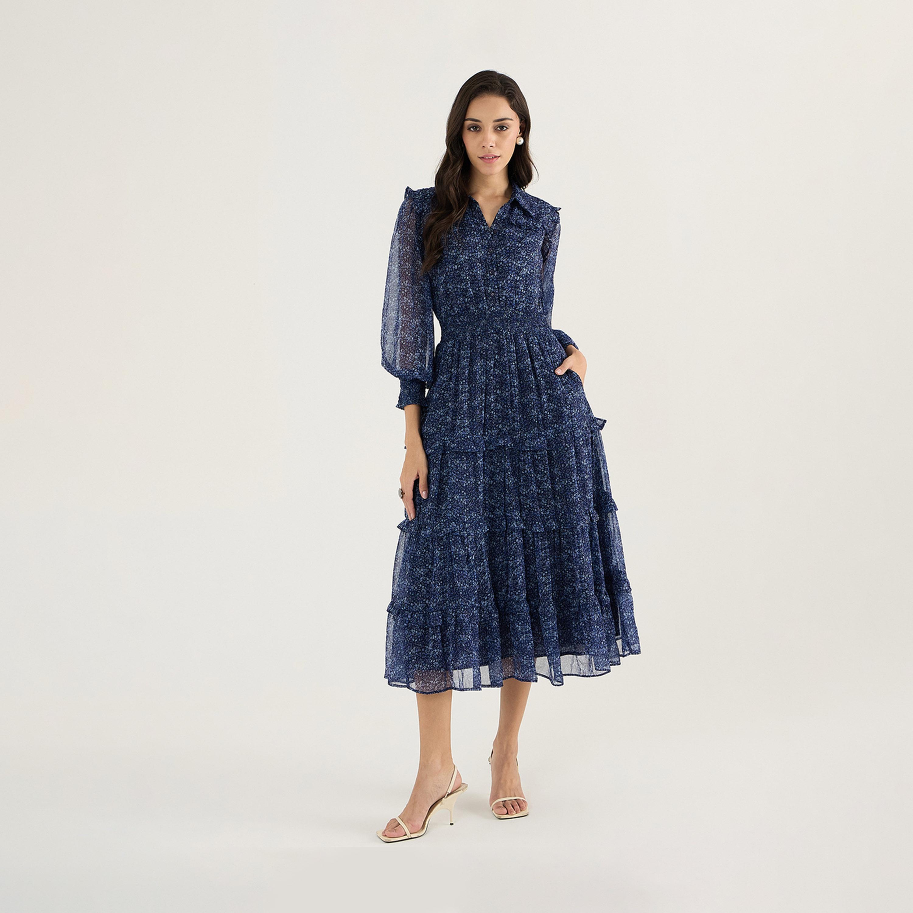 فيميلا × ستايلي - فستان ميدي متعدد الطبقات بطبعات الأزهار-women-clothing-dresses-image-3
