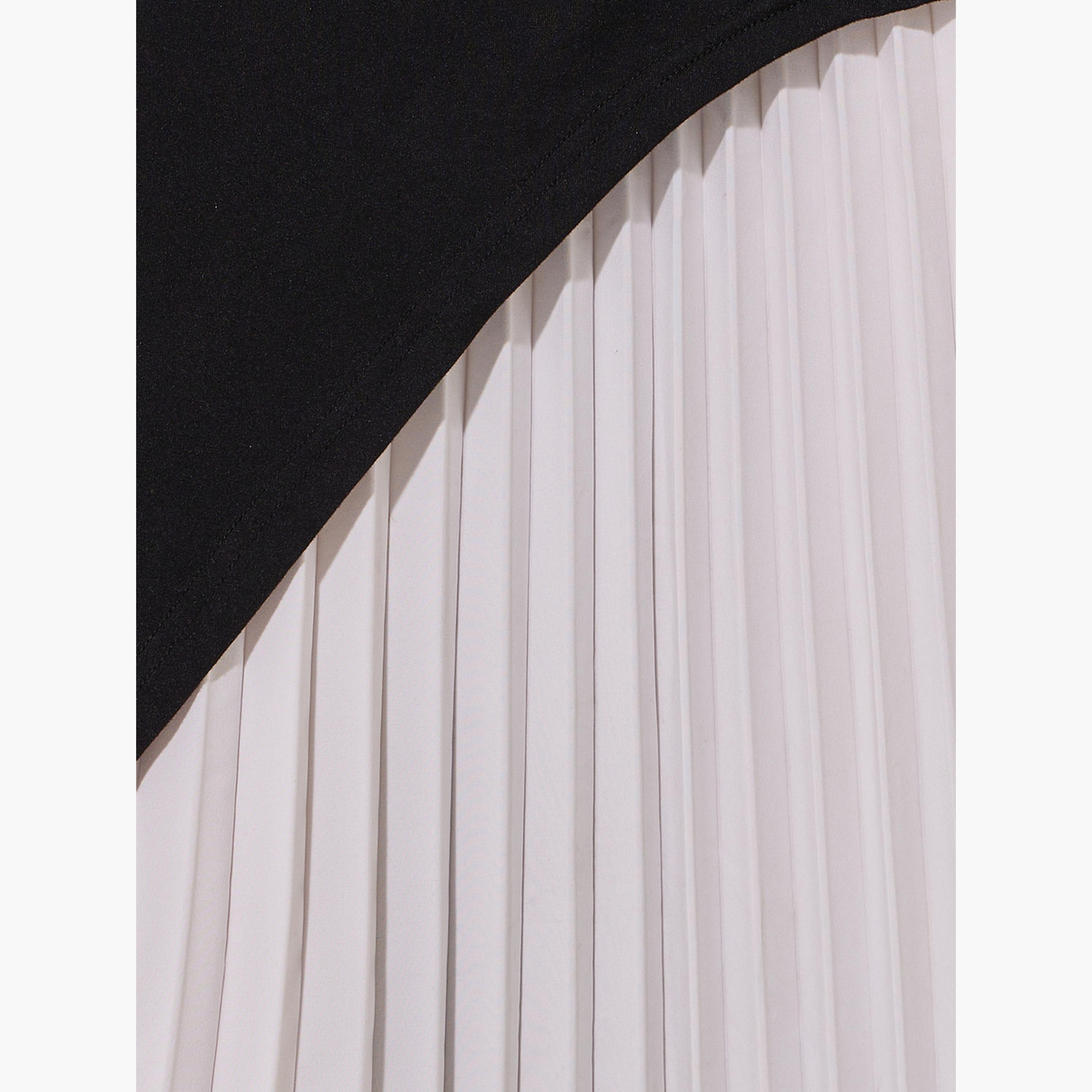 Take Two Contrast Pleated Detail Long Sleeve Maxi Dress-women-clothing-dresses-image-5