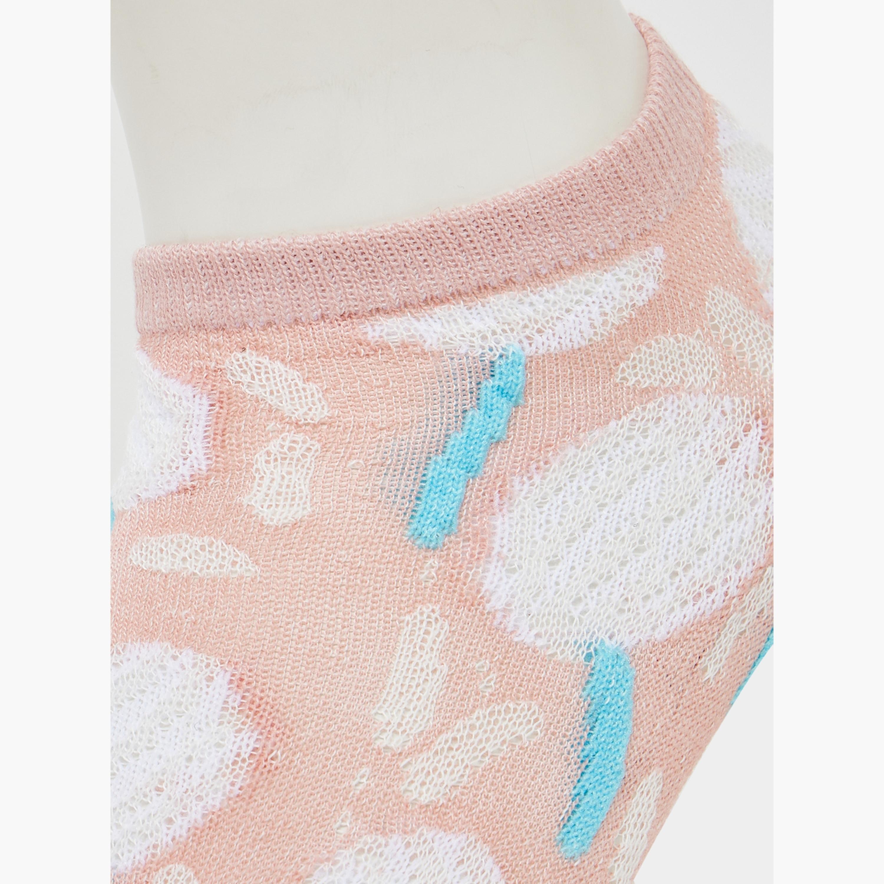Styli Set Of 5 - Floral Print Ankle Socks-women-socksandstockings-image-3
