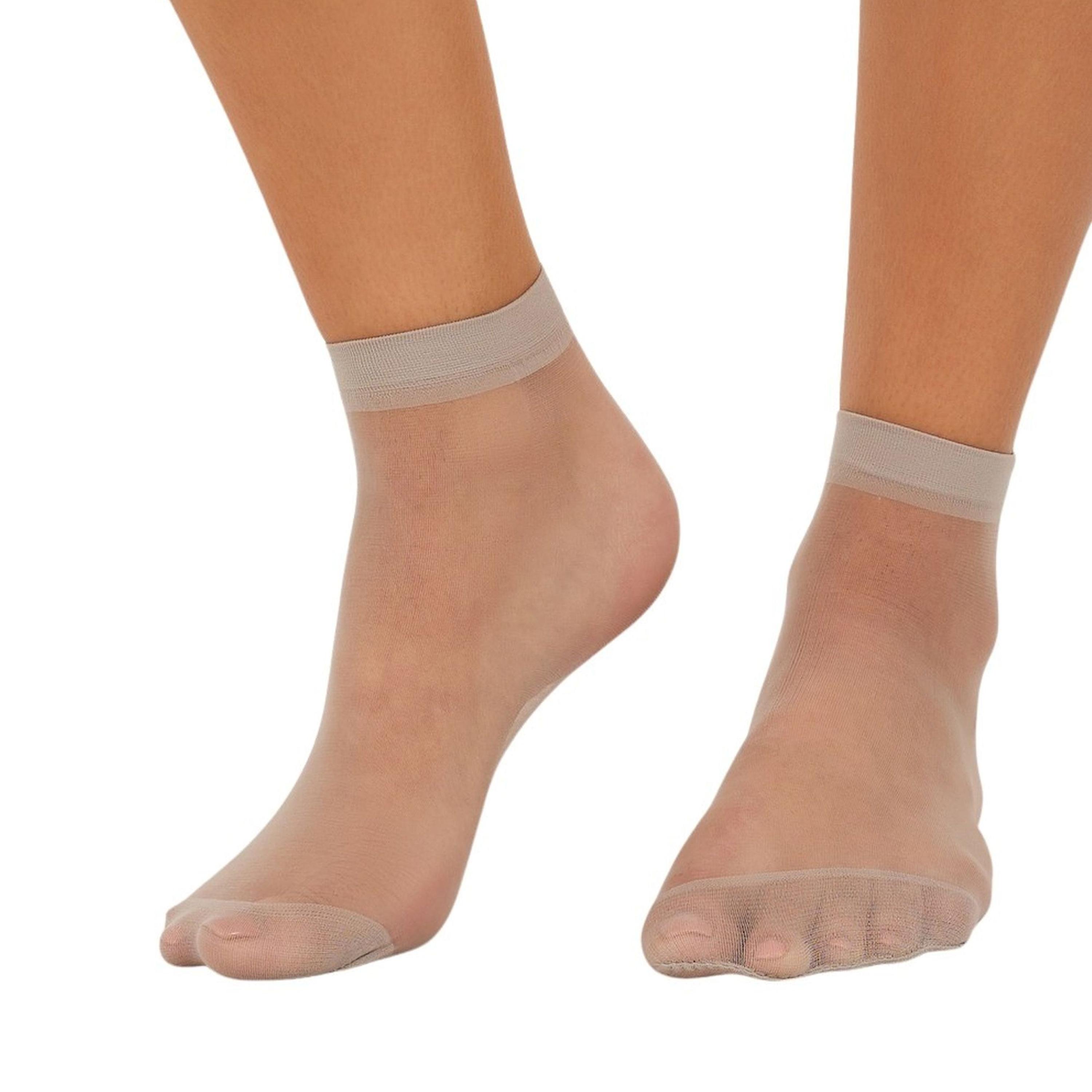 ستايلي - مجموعة من 4 قطع - جوارب شفافة سادة بطول فوق الكاحل-women-socksandstockings-image-5
