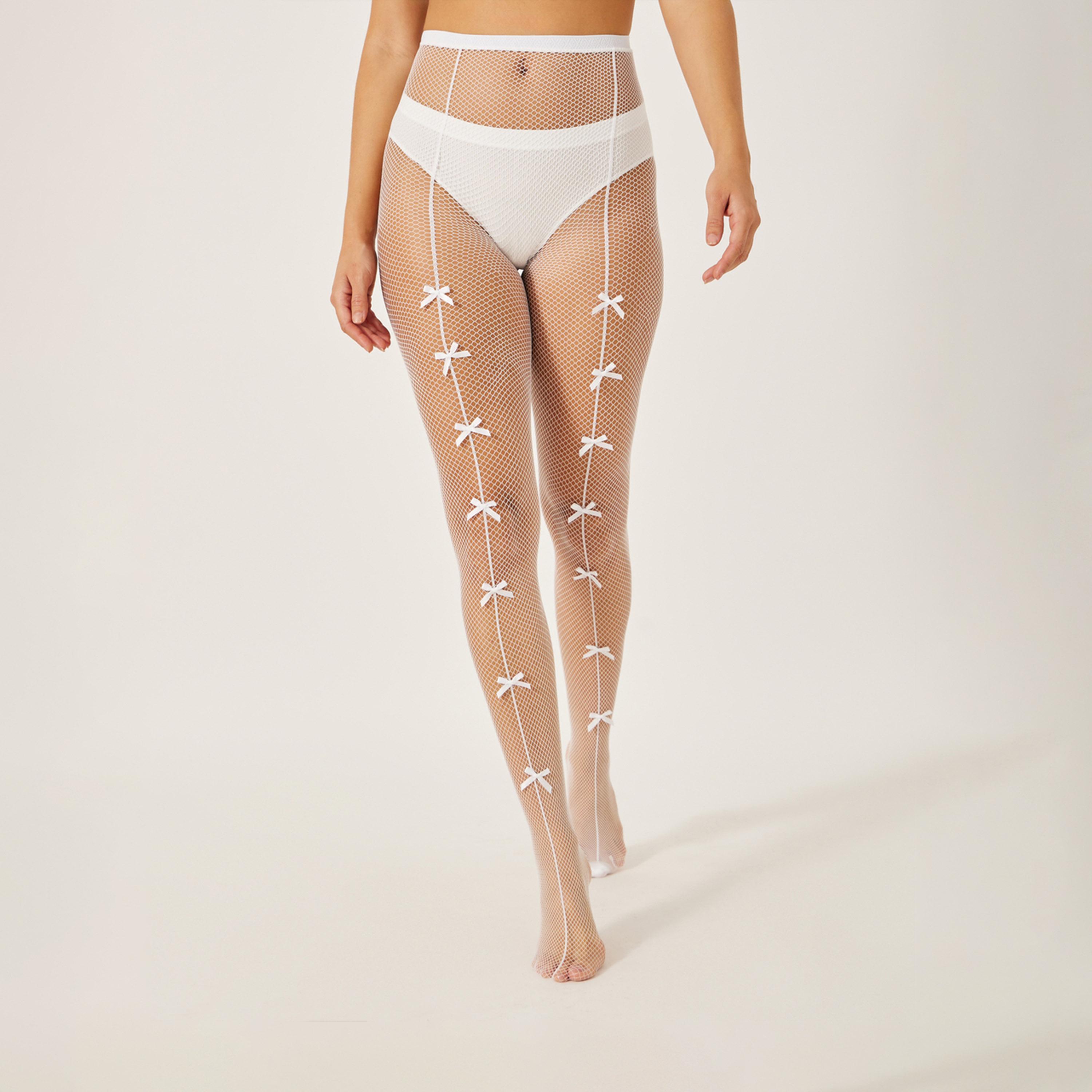 ستايلي - جوارب شبكية مزينة شريط-women-socksandstockings-image-1