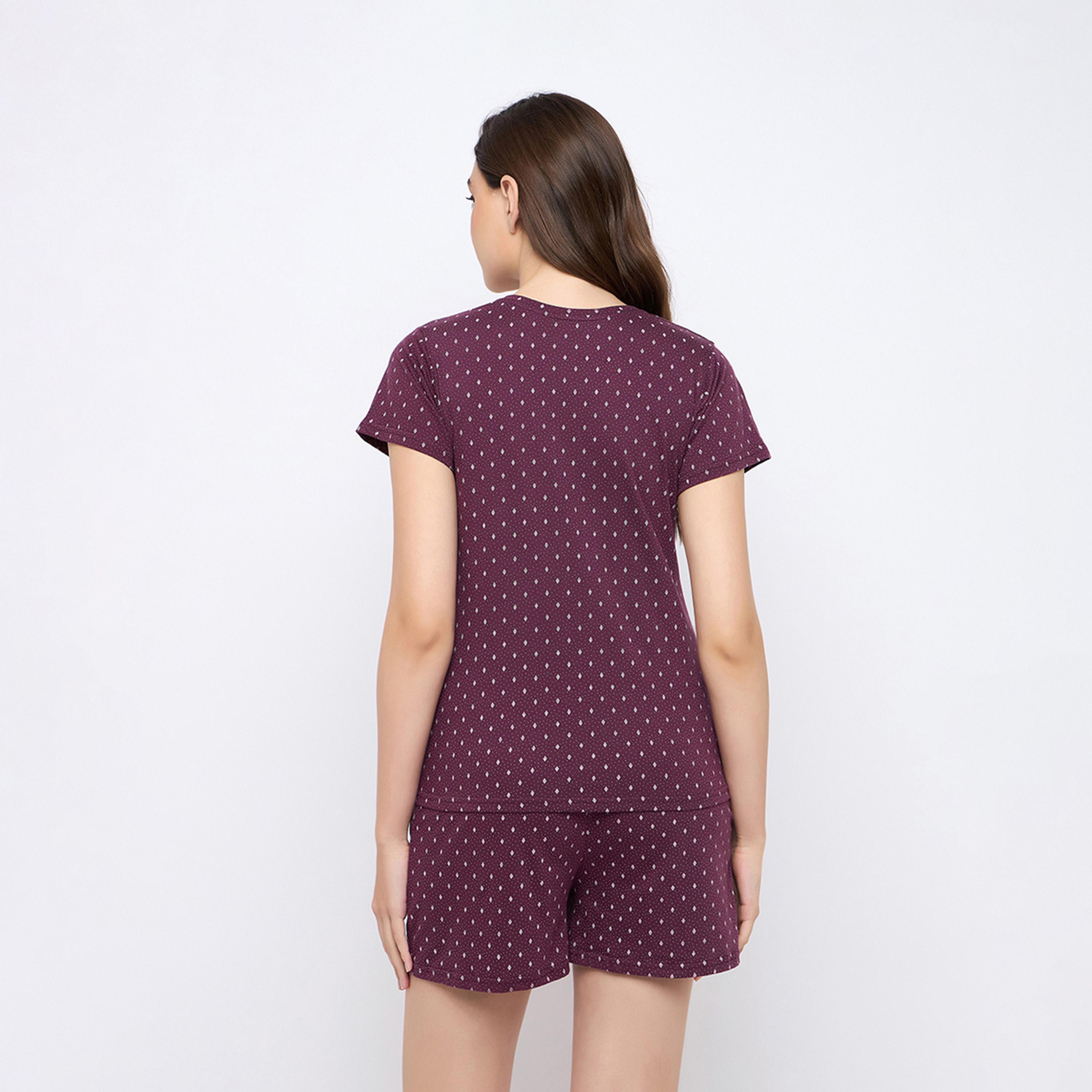 Clovia X Styli Printed Round Neck Top And Shorts Pyjama Set-women-clothing-nightwear-pyjamas-shortsets-image-5