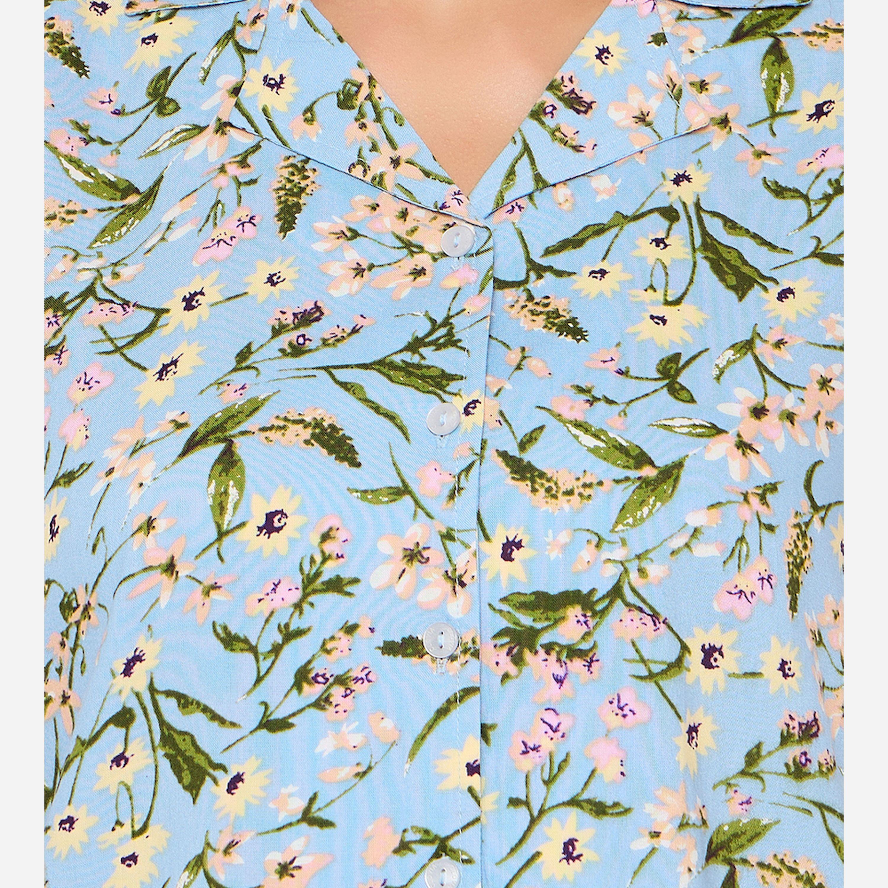Clovia X Styli Floral Print Button Down Shirt And Shorts Set-women-clothing-nightwear-pyjamas-shortsets-image-6