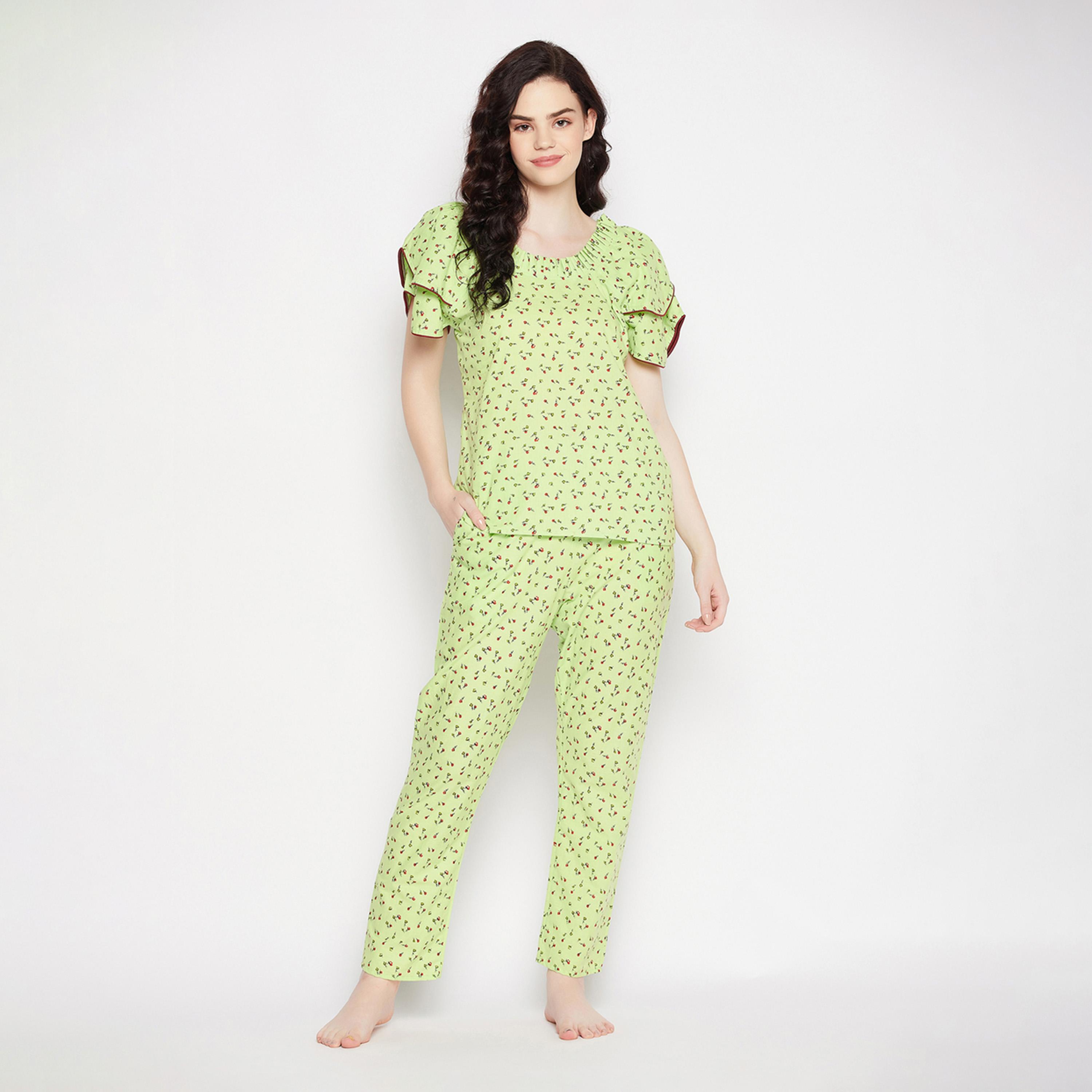 Clovia X Styli Printed Round Neck Top And Pyjama Set-women-clothing-nightwear-pyjamas-longsets-image-2