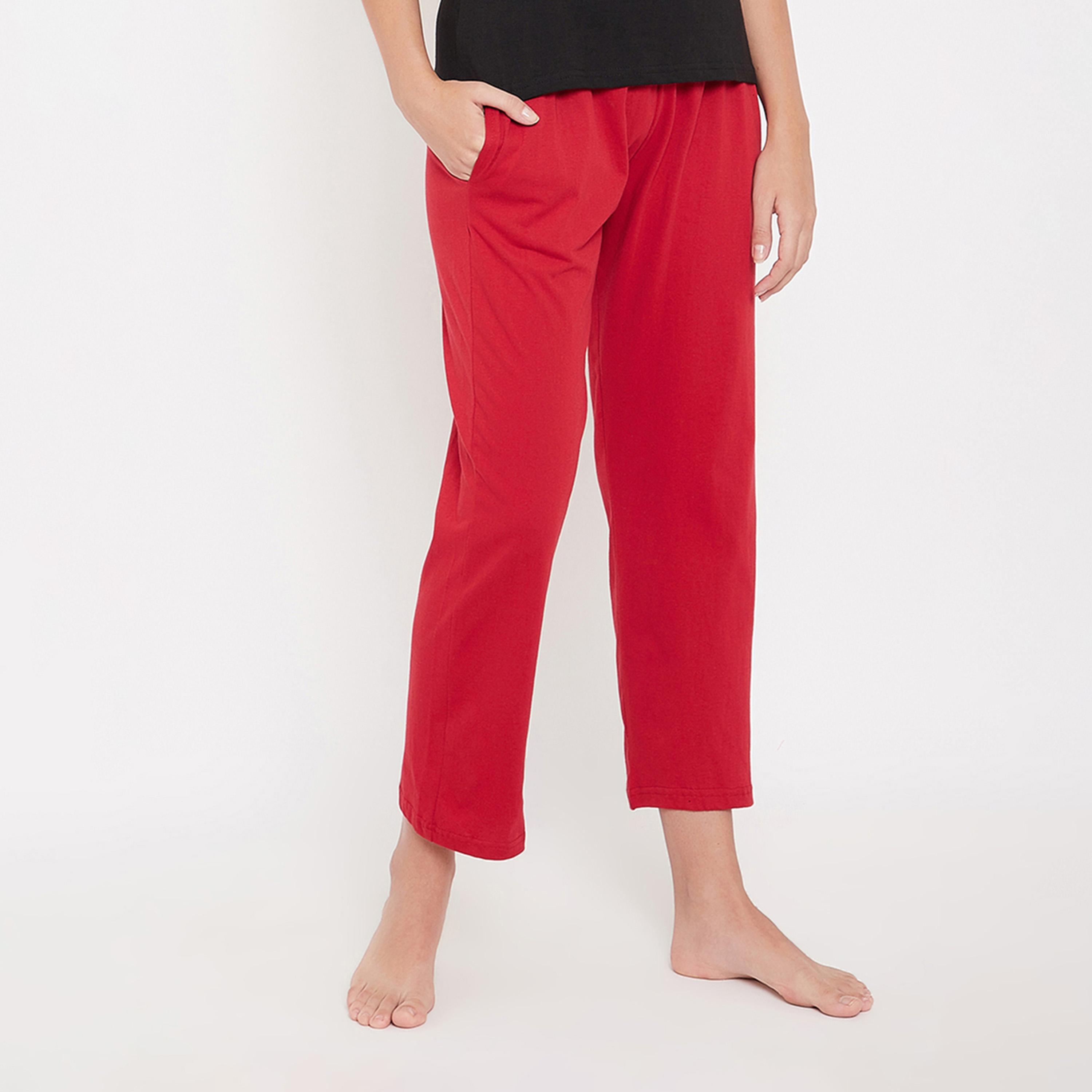 كلوفيا × ستايلي - بيجامة سادة مستقيمة مع حزام خصر مطاطي-women-clothing-nightwear-pyjamas-bottoms-image-5