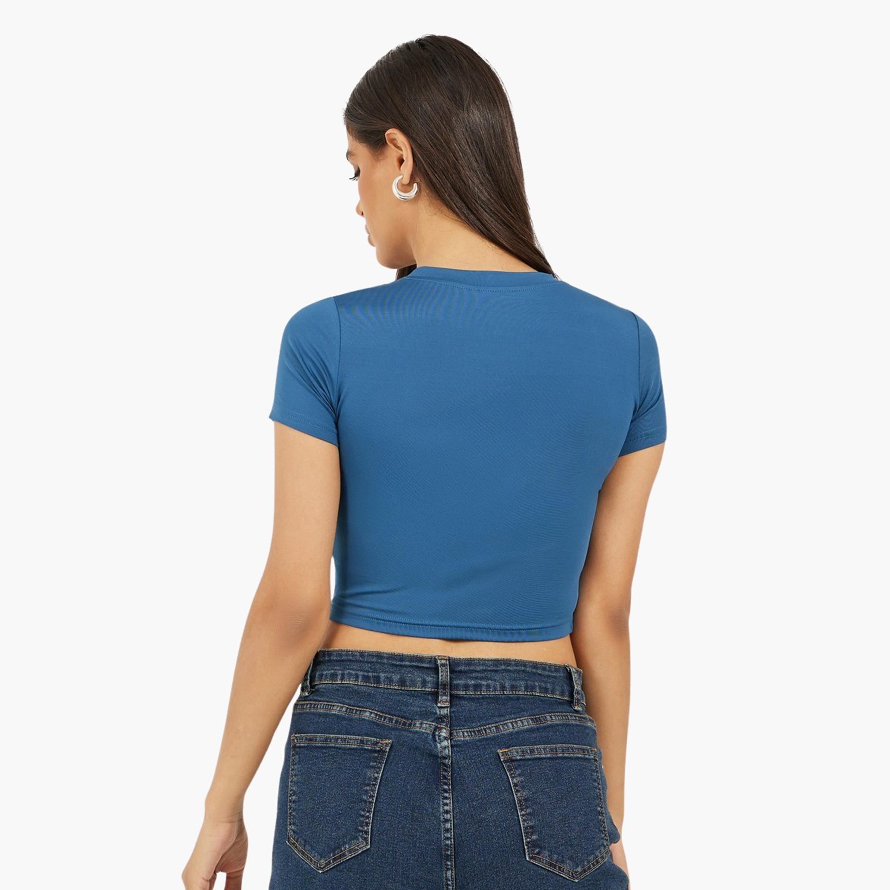 Styli Graphic Print Cropped Fitted T-Shirt-women-clothing-tshirts-image-5