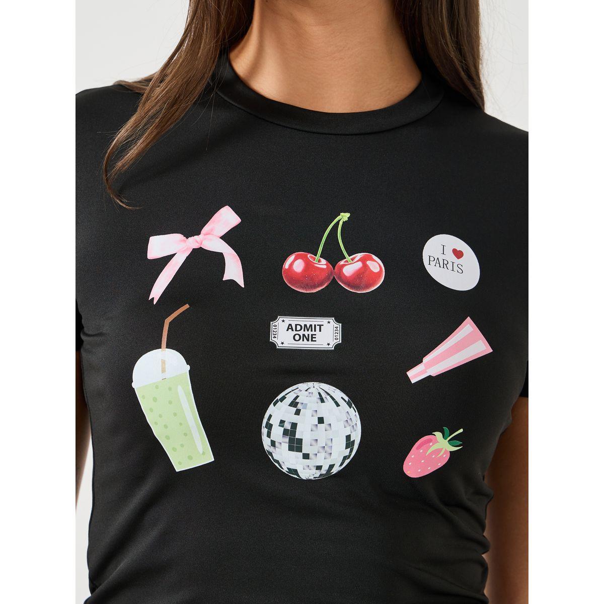 Styli Movie Snacks Graphic Print Short Sleeve Fitted T-Shirt-women-clothing-tshirts-image-3