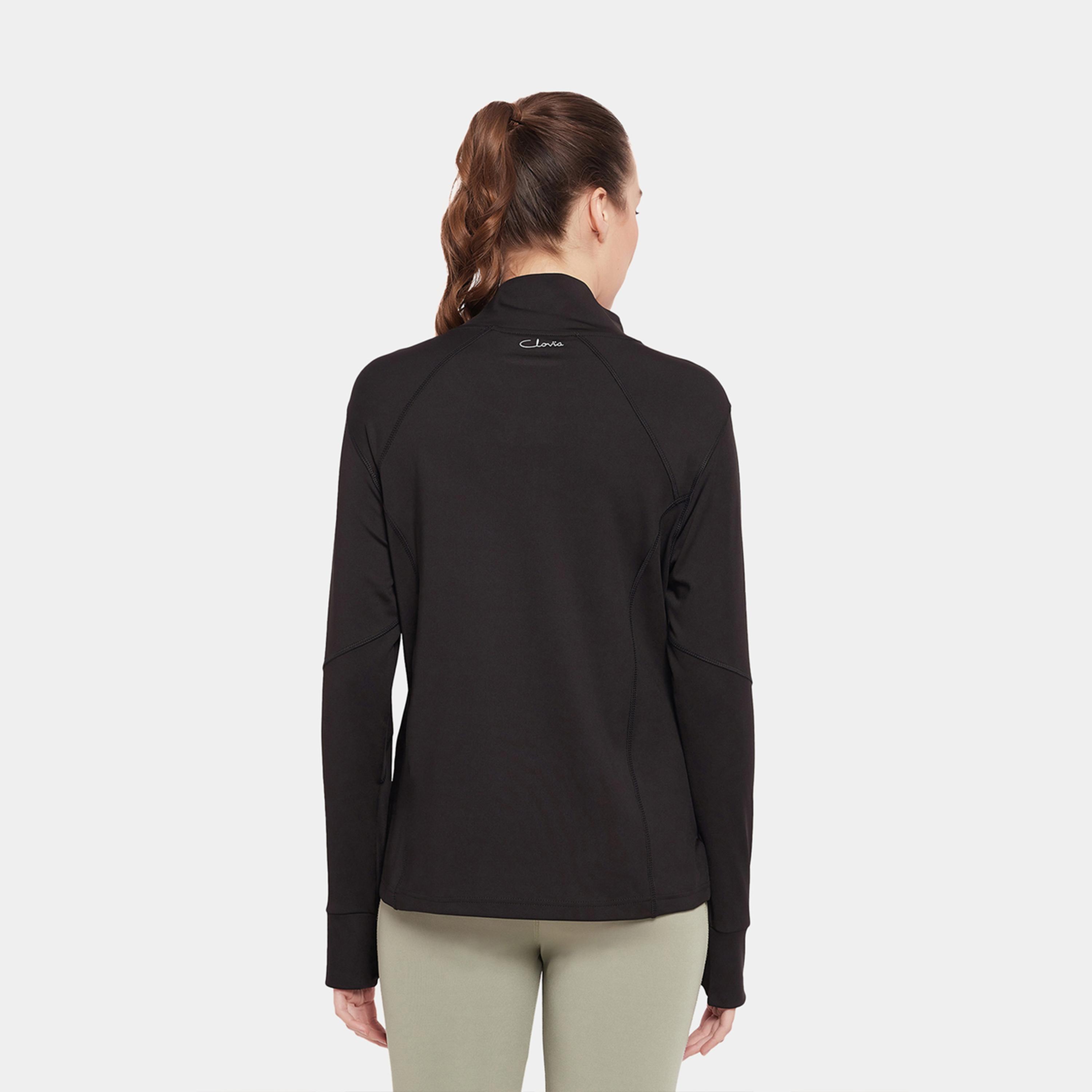 Clovia X Styli Plain Comfort Fit Half-Zip T-Shirt With Thumbhole-sports-women-clothing-tshirtsandvests-image-5