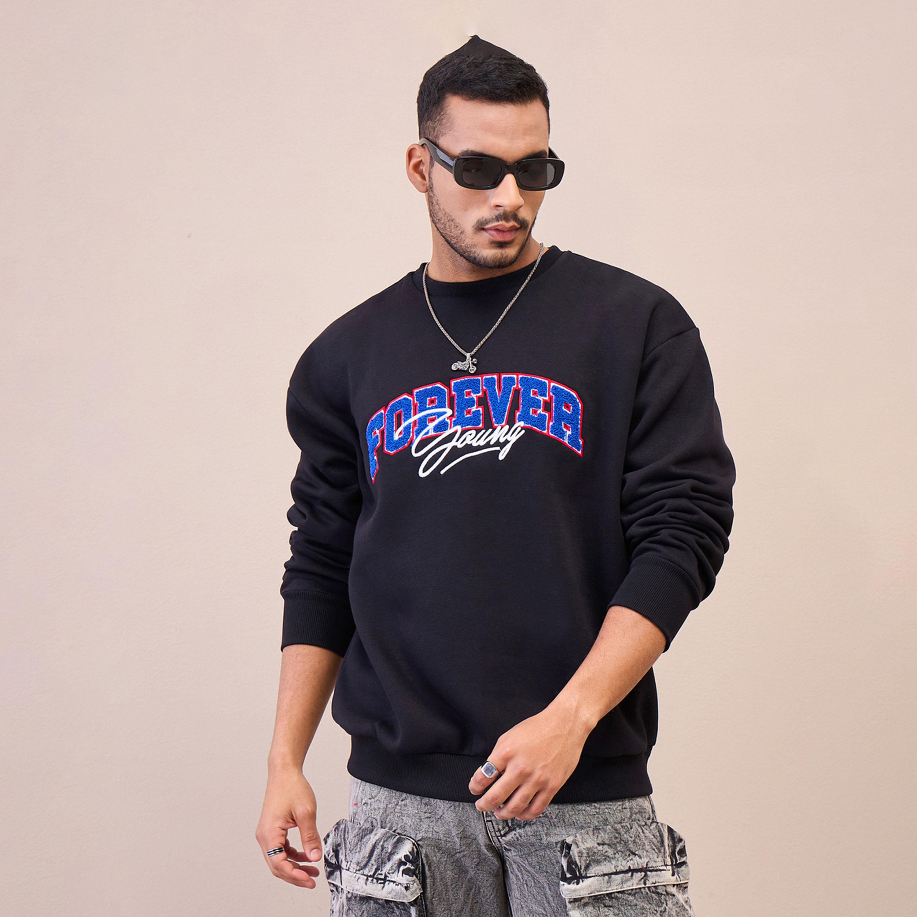 ماسكلن ساسافراس X ستايلي سترة سوداء كبيرة الحجم مطرزة للشباب-men-winterwear-hoodiesandsweatshirts-image-6