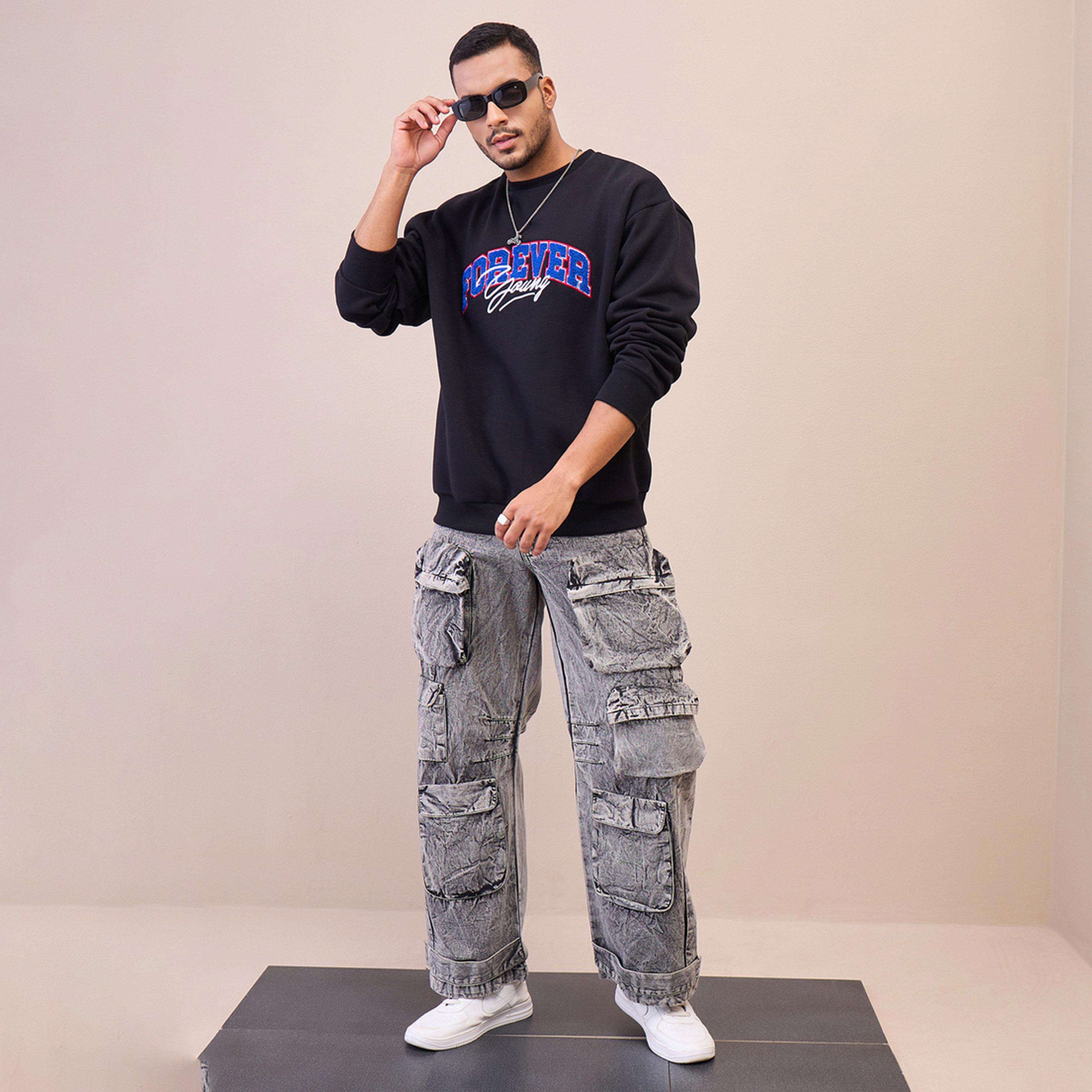 ماسكلن ساسافراس X ستايلي سترة سوداء كبيرة الحجم مطرزة للشباب-men-winterwear-hoodiesandsweatshirts-image-7