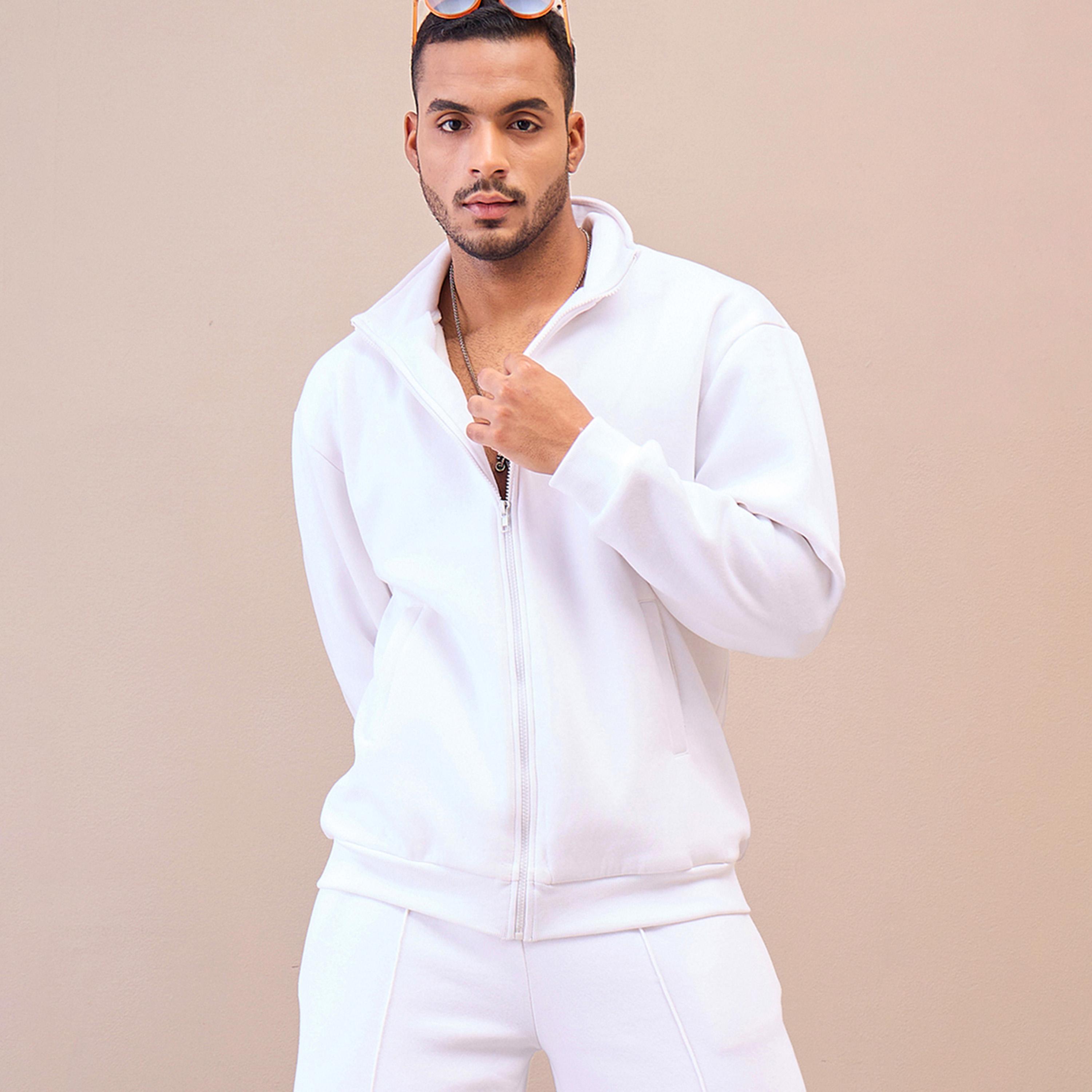 Mascln Sassafras X Styli White Front Zipper Oversize Sweatshirt-men-winterwear-hoodiesandsweatshirts-image-1