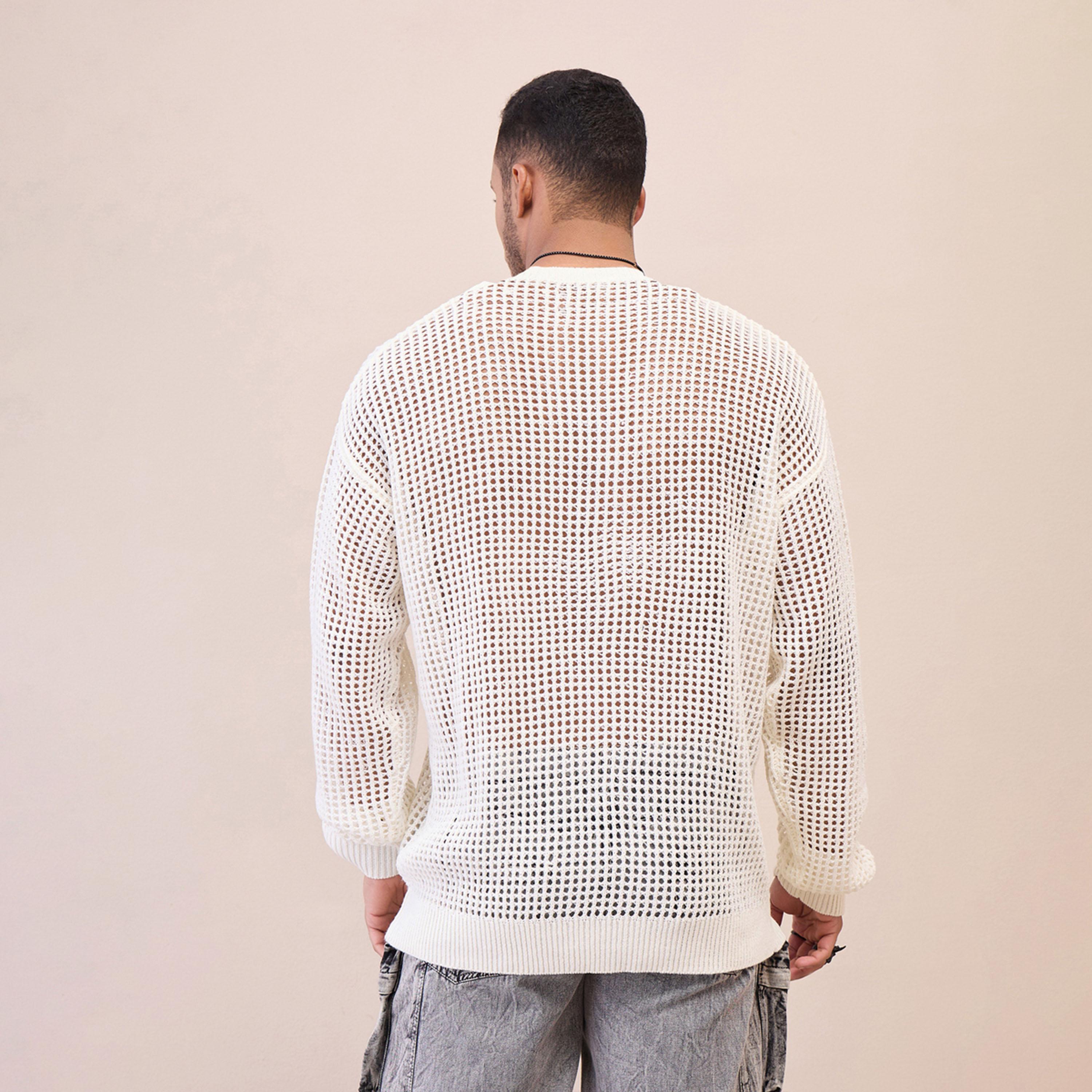 ماسكلن ساسافراس X ستايلي سترة كروشيه كبيرة الحجم لون أبيض للجنسين-men-winterwear-sweatersandpullovers-image-5