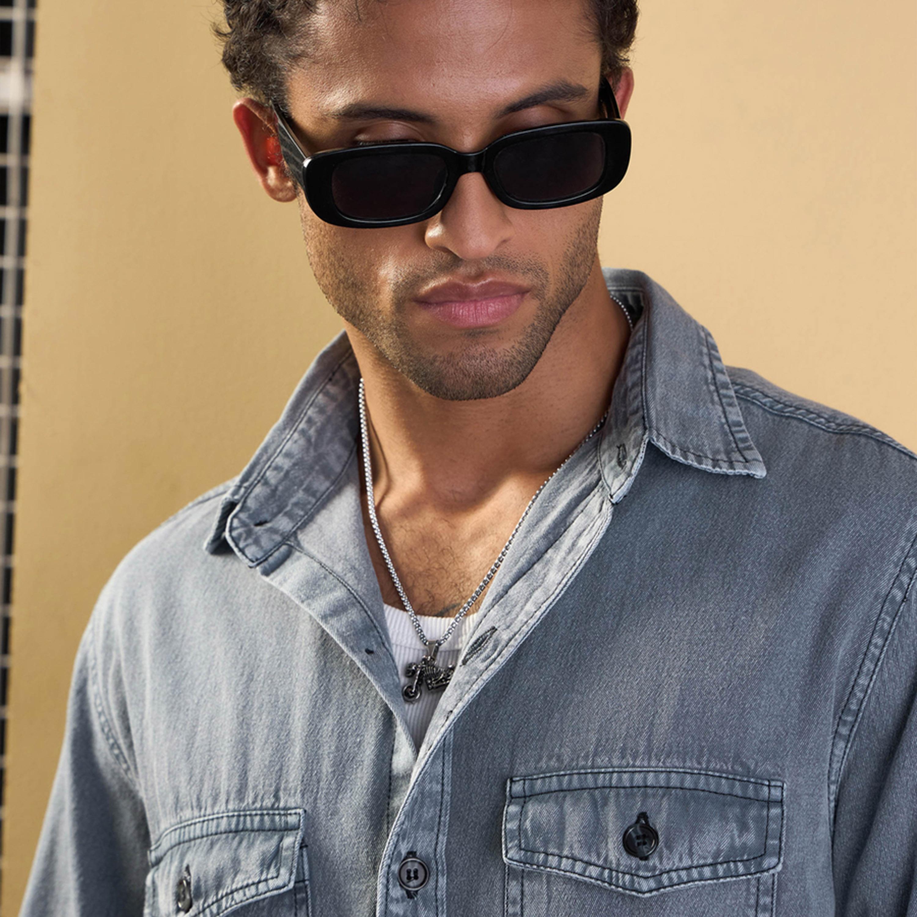 ماسكلن ساسافراس X ستايلي قميص رمادي فاتح قماش تنسل المغسول والمريح-men-clothing-shirts-image-4