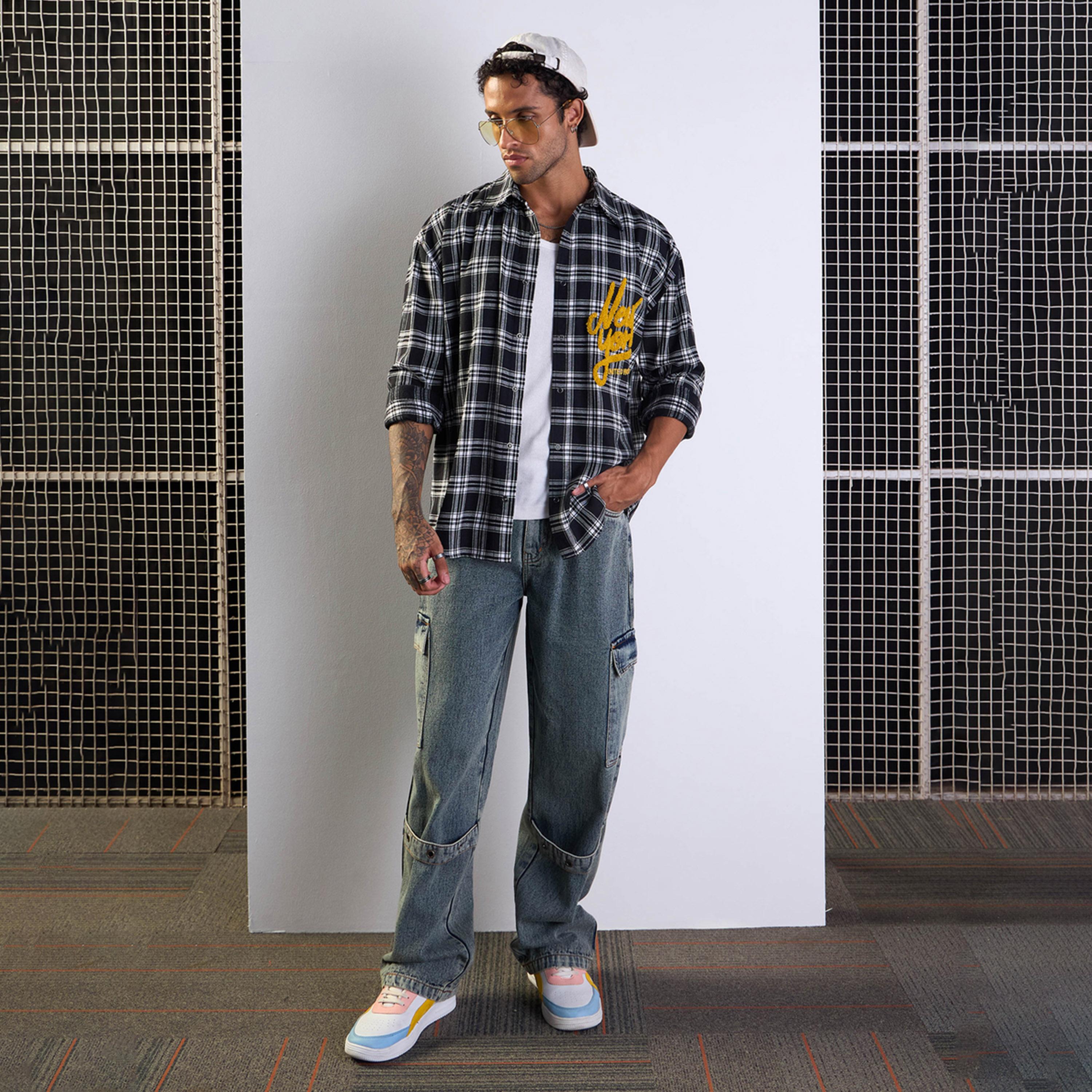 Mascln Sassafras X Styli Yellow Washed Baggy Cargo Jeans-men-clothing-bottoms-jeans-image-7