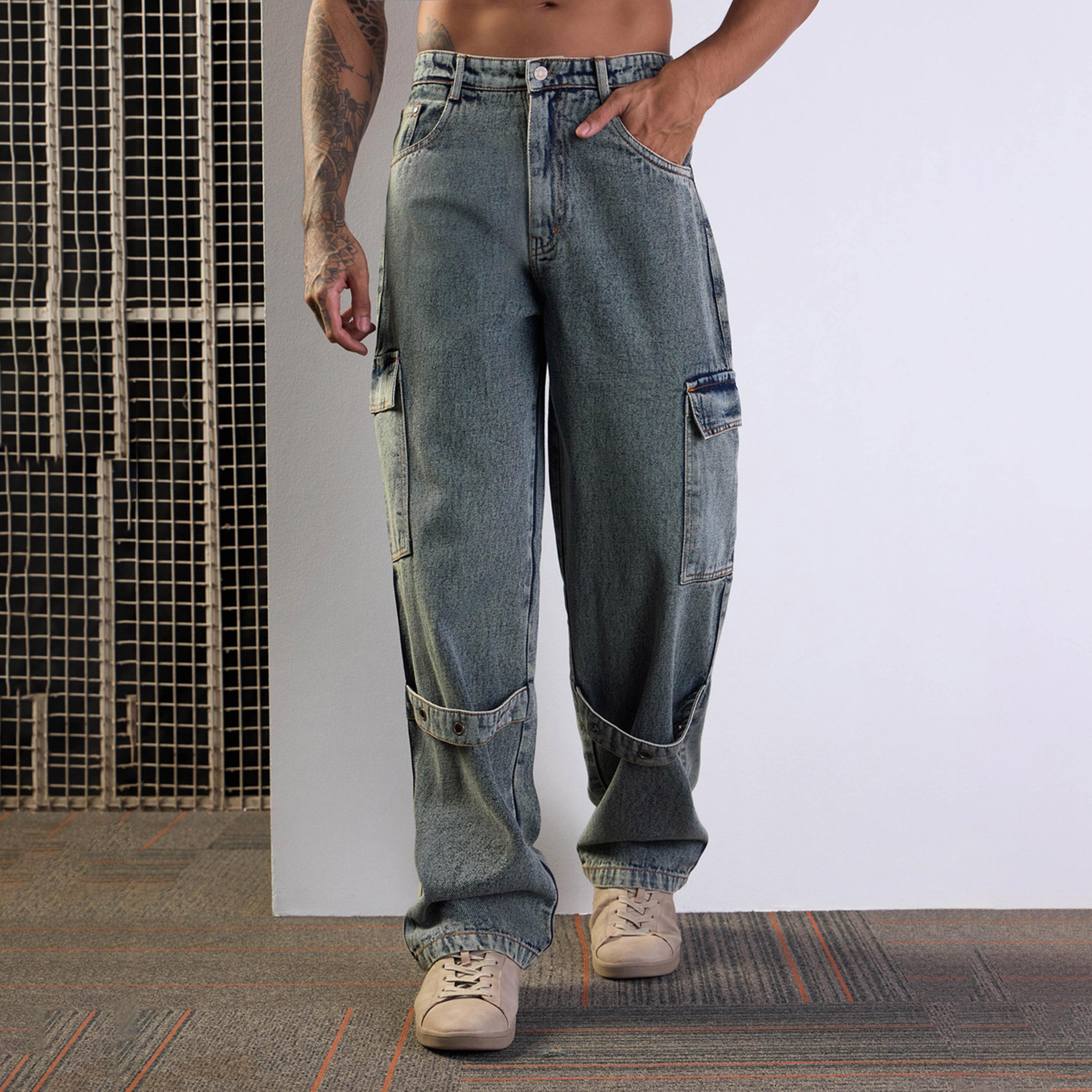 ماسكلن ساسافراس X ستايلي بنطال جينز فضفاض مغسول أصفر-men-clothing-bottoms-jeans-image-8