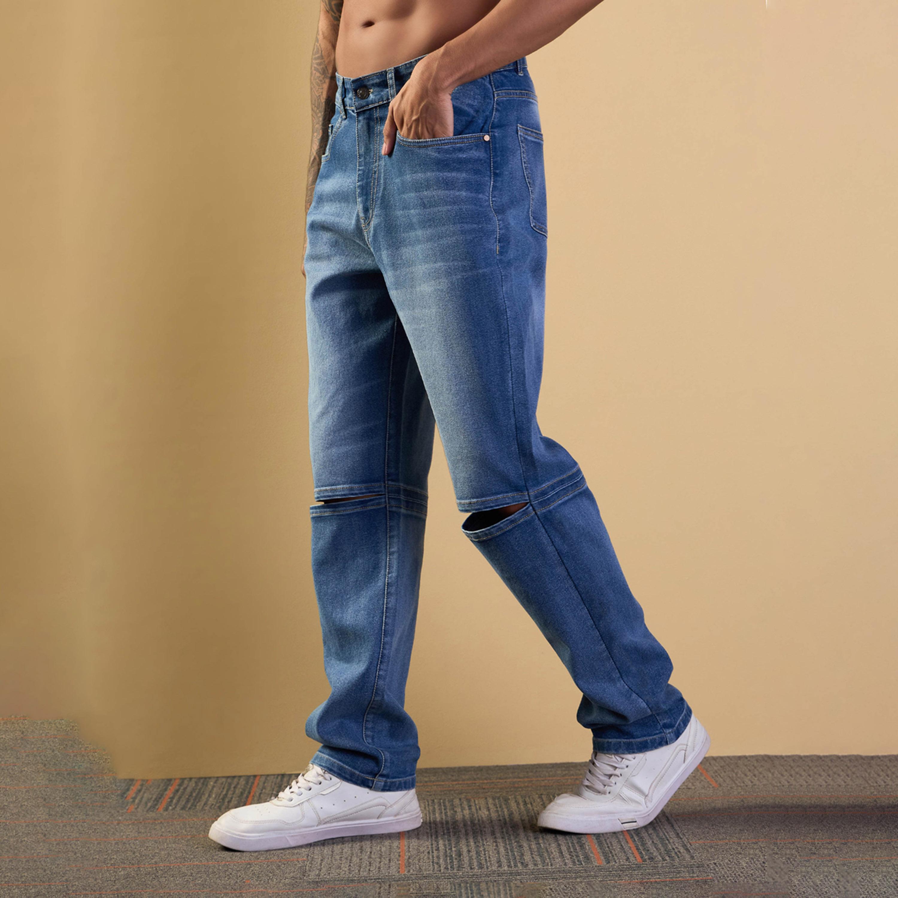 ماسكلن ساسافراس X ستايلي جينز أزرق بفتحة على الركبة وقصة مريحة-men-clothing-bottoms-jeans-image-3