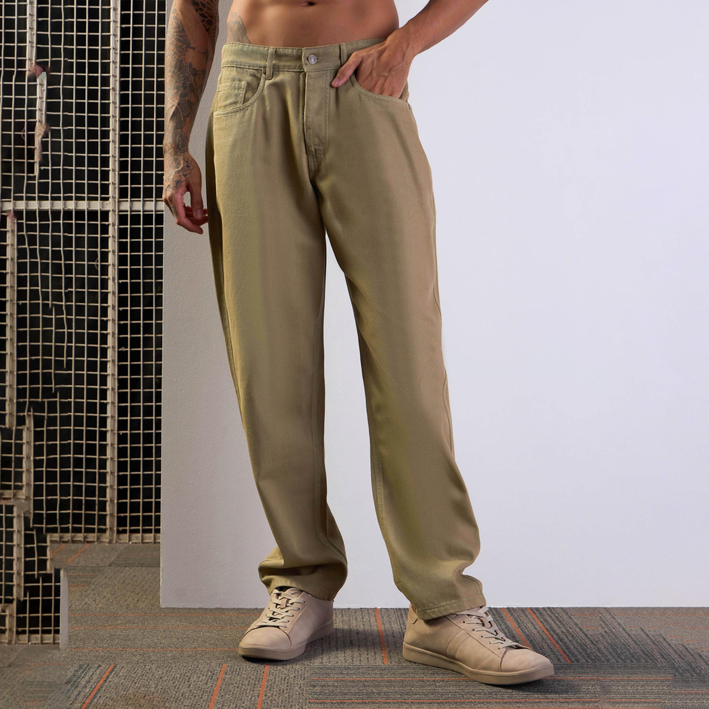 Mascln Sassafras X Styli Khaki Basic Relax Fit Jeans-men-clothing-bottoms-jeans-image-1
