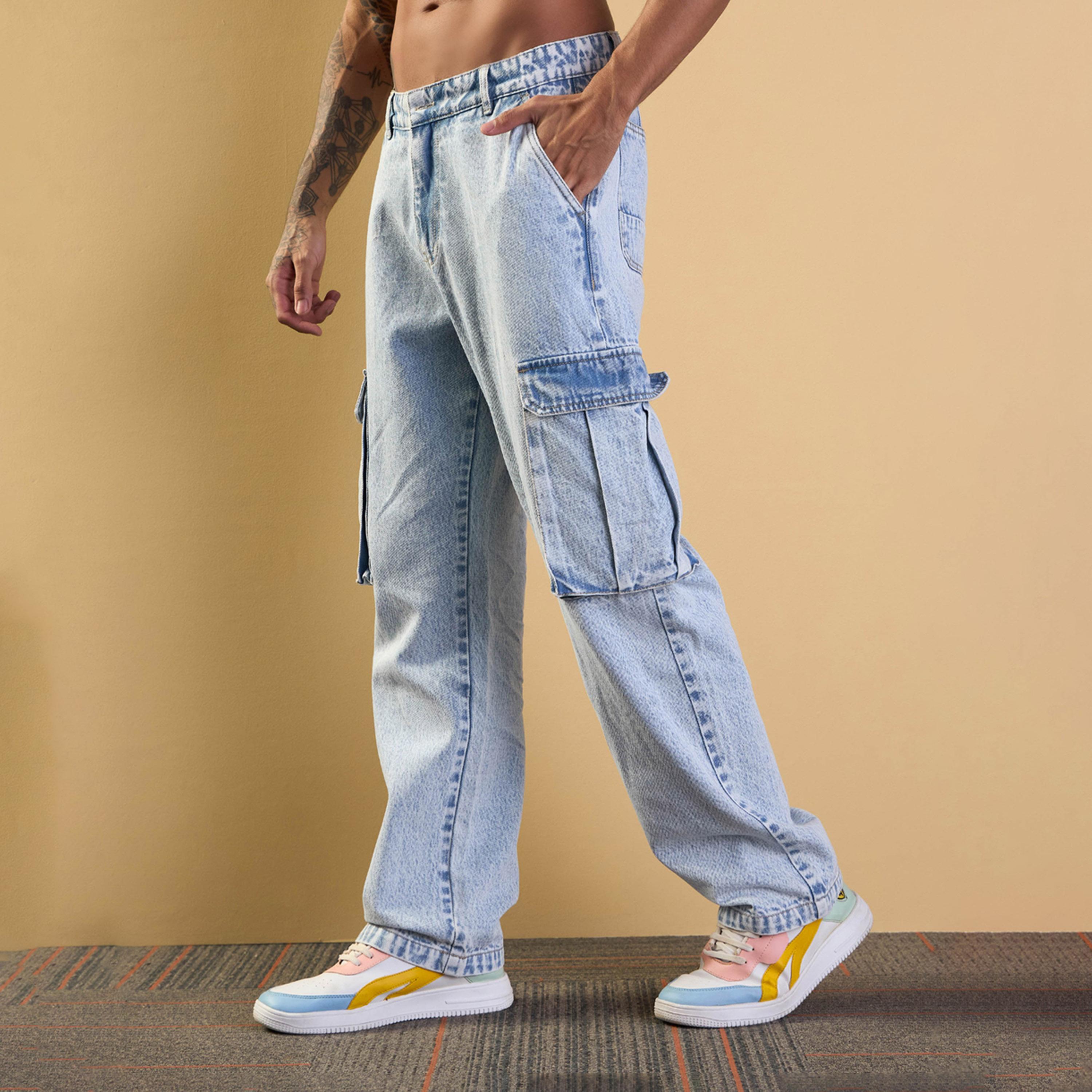 ماسكلن ساسافراس X ستايلي بنطال جينز جيب كارجو مغسول باللون الأزرق-men-clothing-bottoms-jeans-image-3