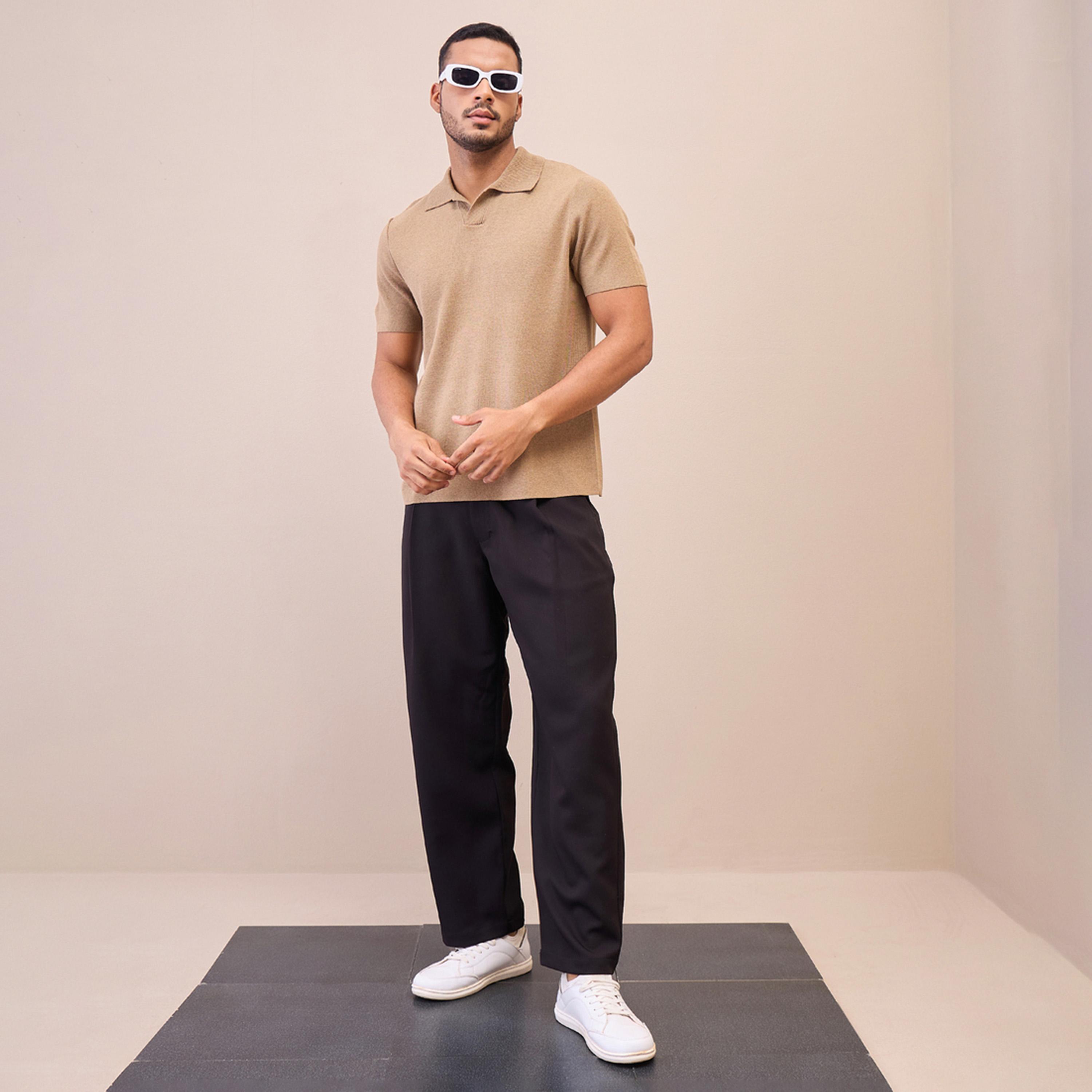 Mascln Sassafras X Styli Black Straight Pleated Trousers-men-clothing-bottoms-trousersandchinos-trousers-image-2