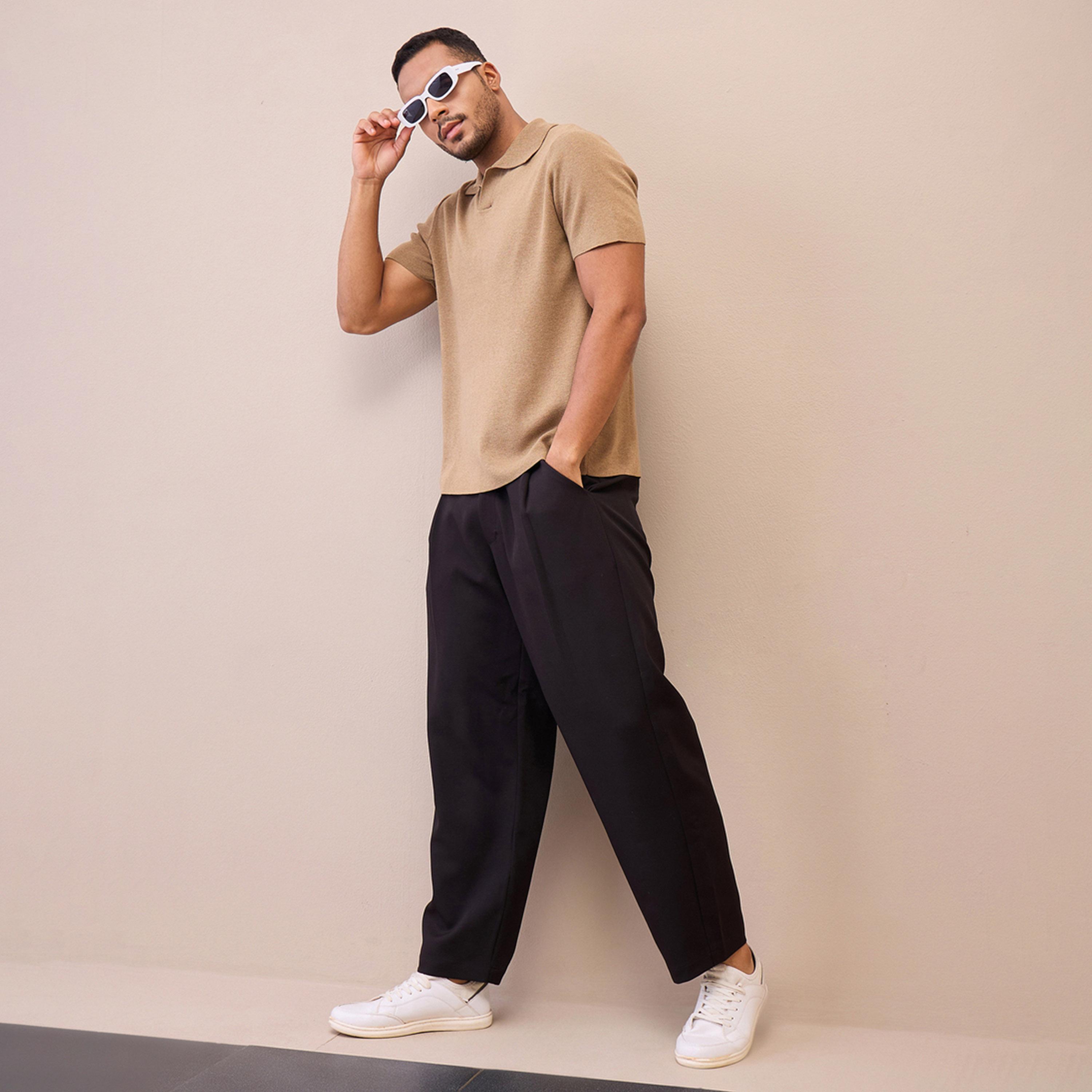 Mascln Sassafras X Styli Black Straight Pleated Trousers-men-clothing-bottoms-trousersandchinos-trousers-image-6