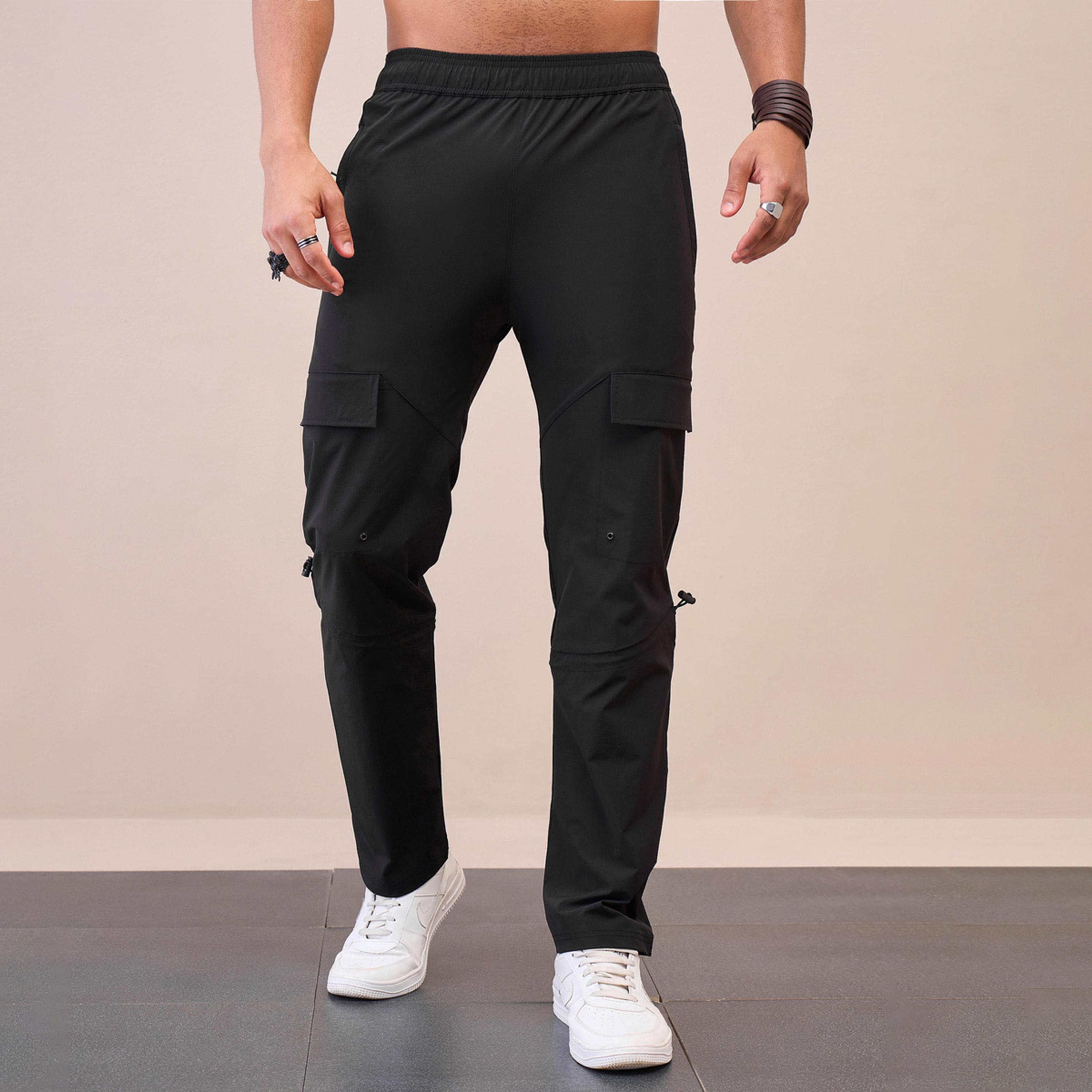Mascln Sassafras X Styli Unisex Black Front Pocket Parachute Pants-men-clothing-bottoms-trousersandchinos-trousers-image-1