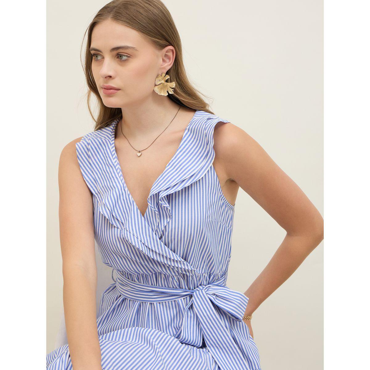 Styli Striped Sleeveless Wrap Look A-Line Midi Dress-women-clothing-dresses-image-4