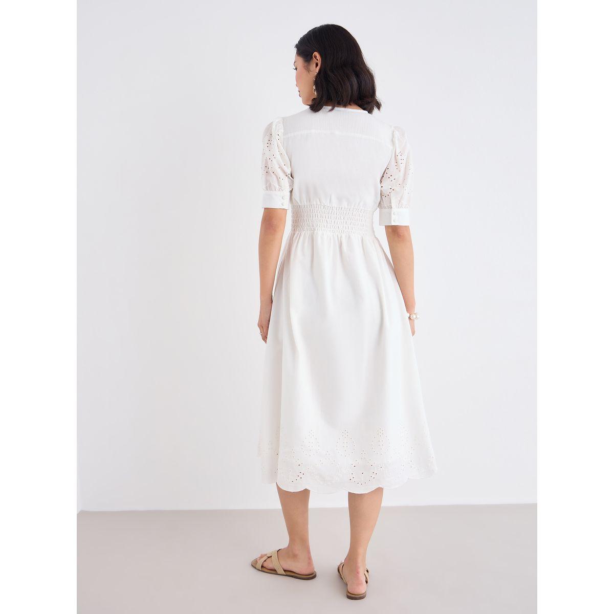 فستان ميدي بتفاصيل شيفلي وحافة واسعة-women-clothing-dresses-image-5