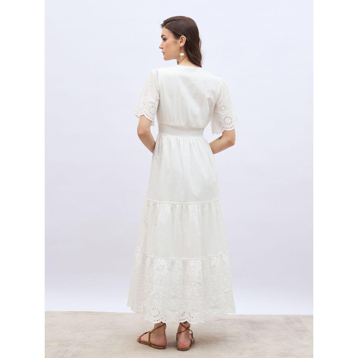 Styli Schiffli Trim Smocked Detail Tiered Maxi Dress-women-clothing-dresses-image-5