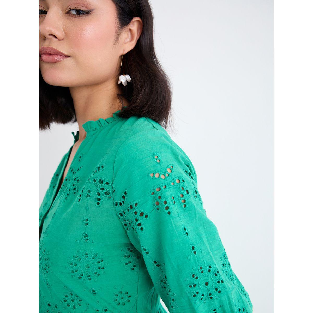 فستان ميدي بأكمام منفوخة مع كسرات-women-clothing-dresses-image-4
