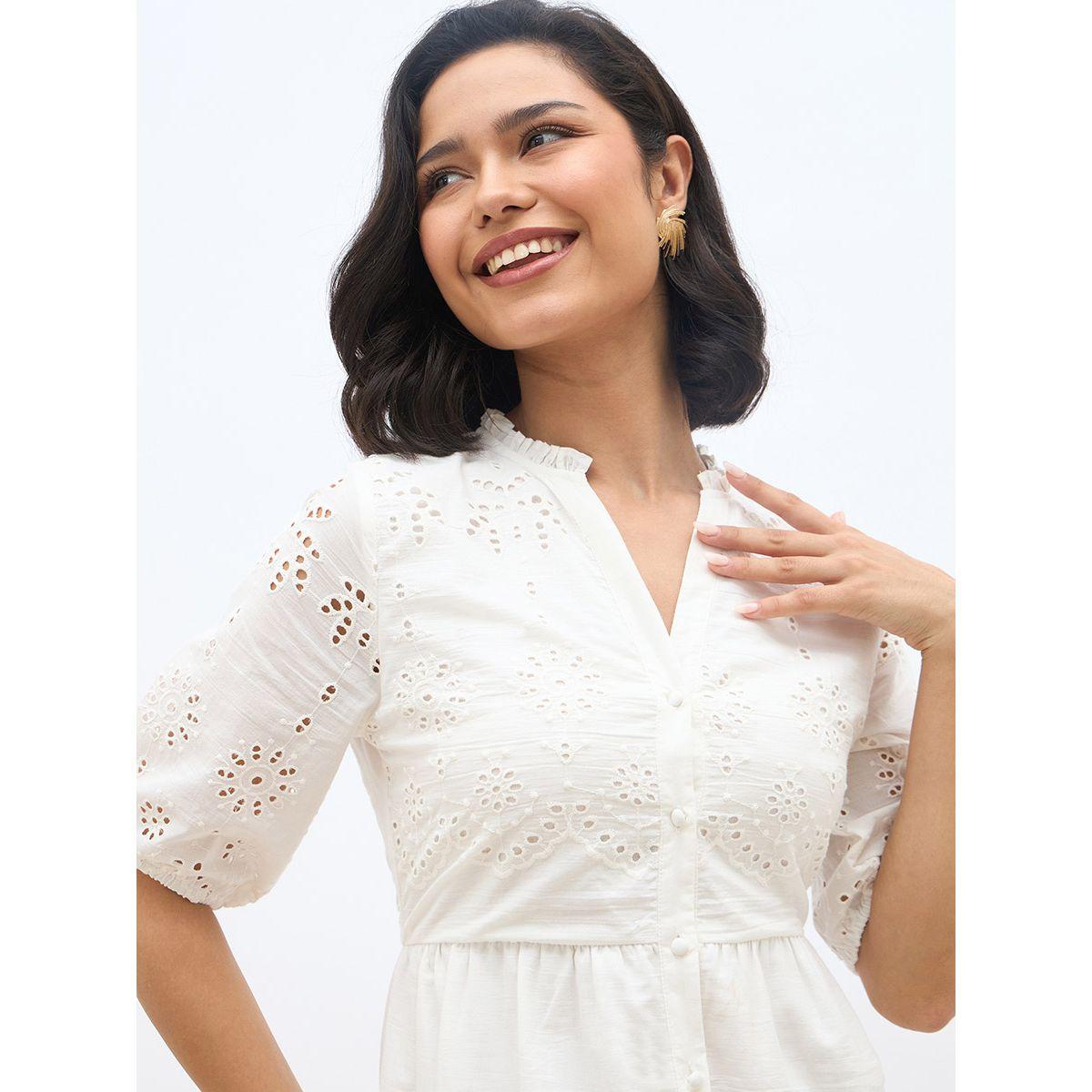فستان ميدي شيفلي بأكمام منفوخة وكسرات-women-clothing-dresses-image-4