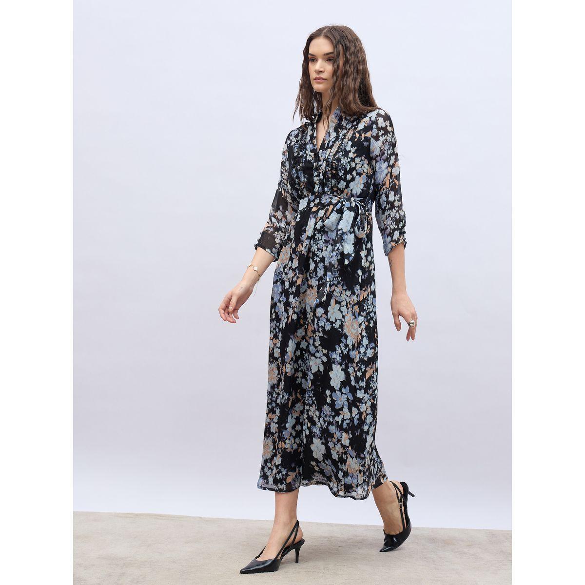 Styli Mandarin Collar Floral Print Maxi Dress-women-clothing-dresses-image-3