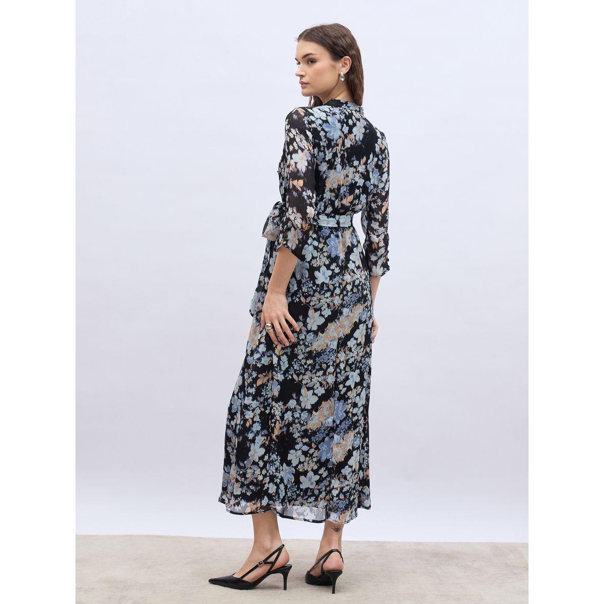 فستان طويل بطبعة زهور وياقة ماندارين-women-clothing-dresses-image-5