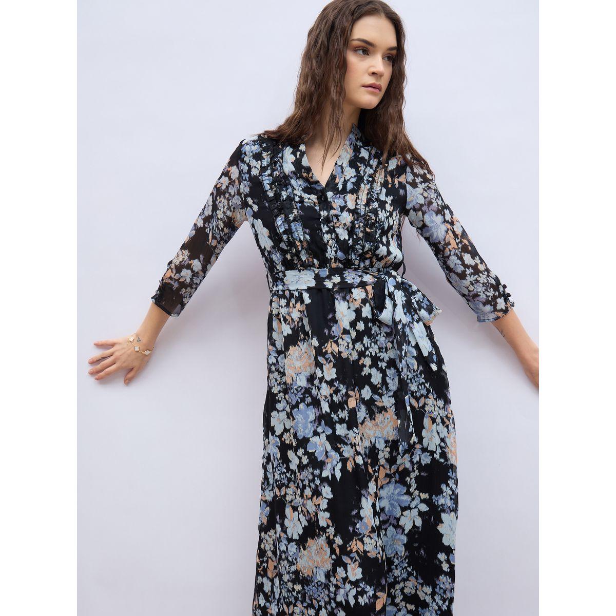 فستان طويل بطبعة زهور وياقة ماندارين-women-clothing-dresses-image-6