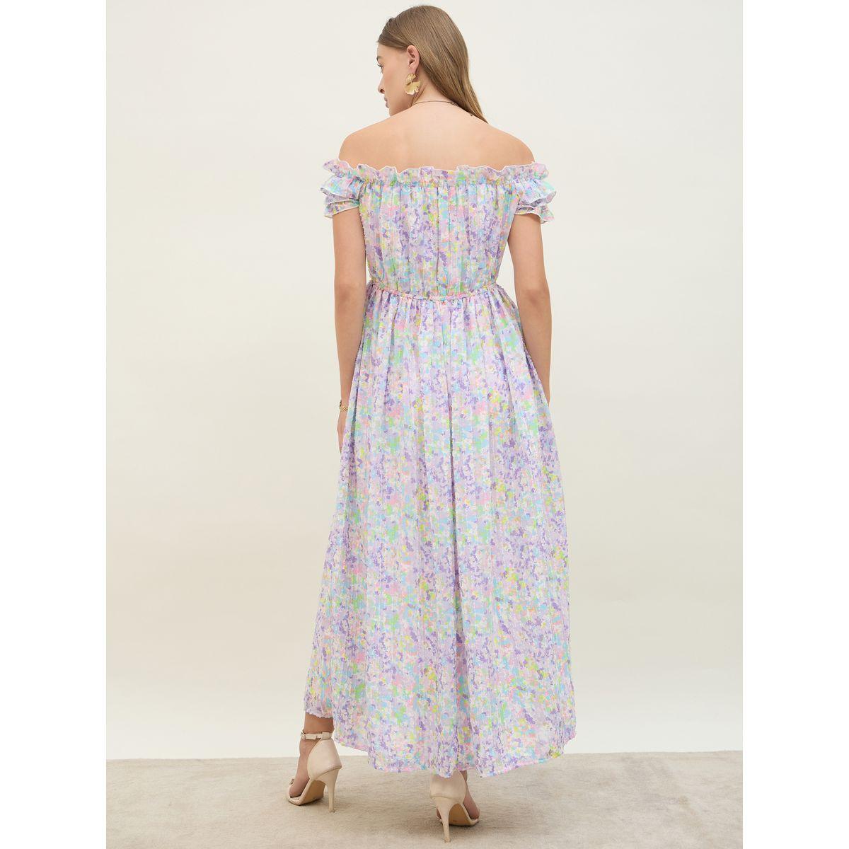 Styli Floral Printed Off Shoulder Midi Dress-women-clothing-dresses-image-5