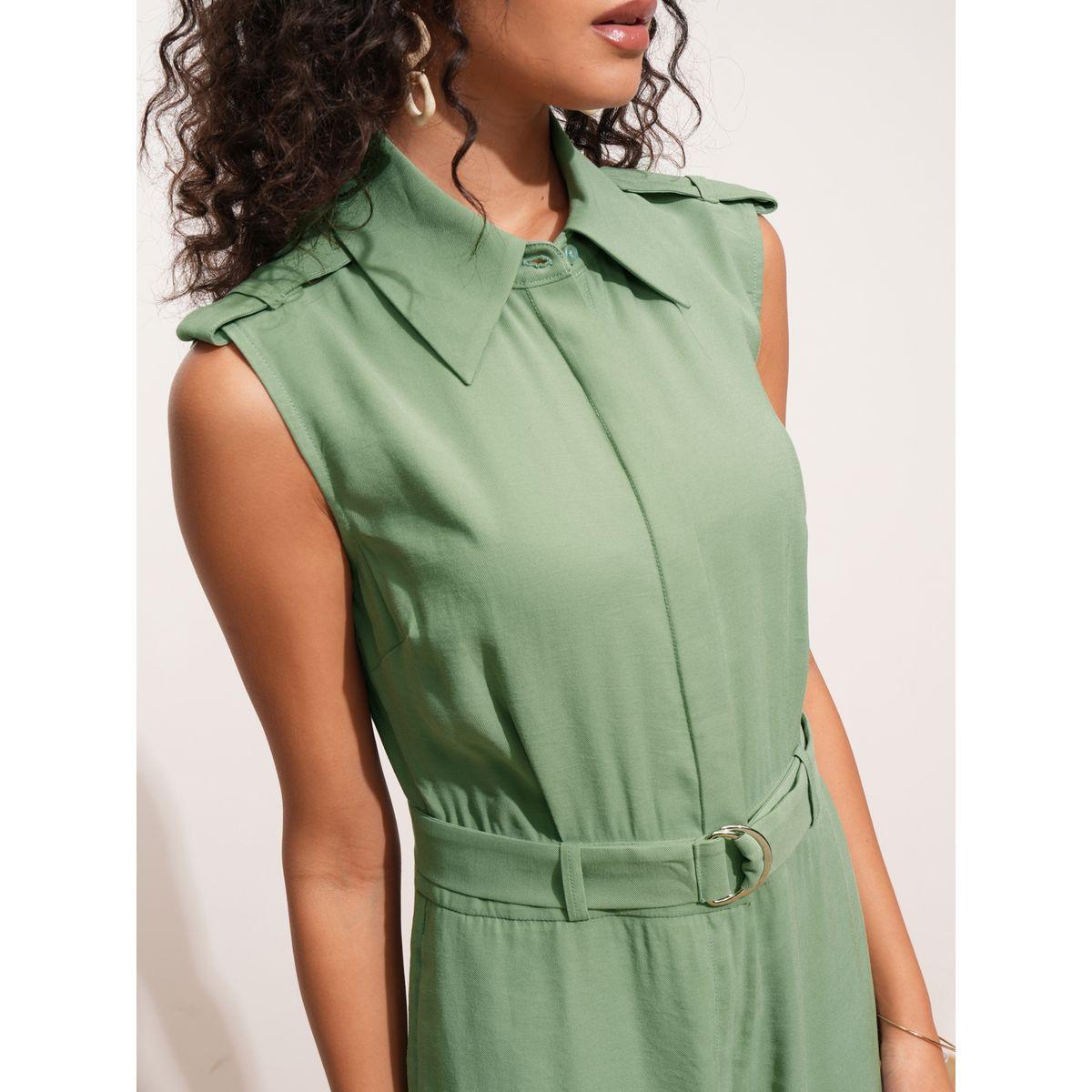 Tokyo Talkies X Styli Solid Sleeveless Collared Jumpsuit with Belt-women-clothing-jumpsuits-image-4