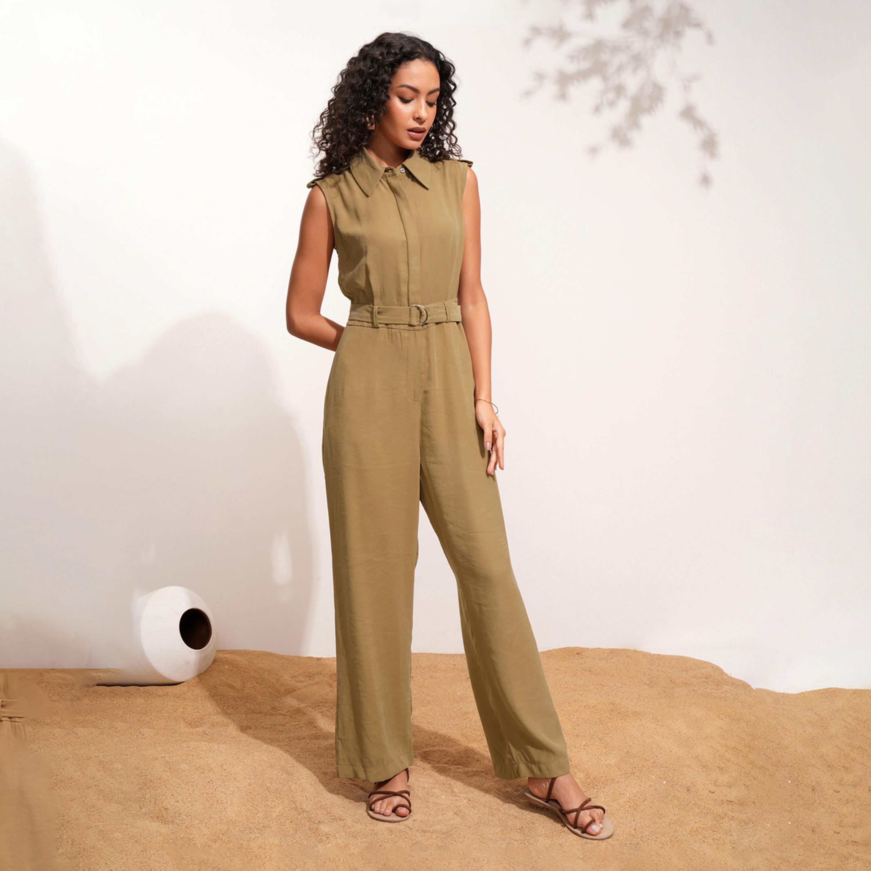 طوكيو توكيز - جمبسوت سادة بدون أكمام مع حزام-women-clothing-jumpsuits-image-1