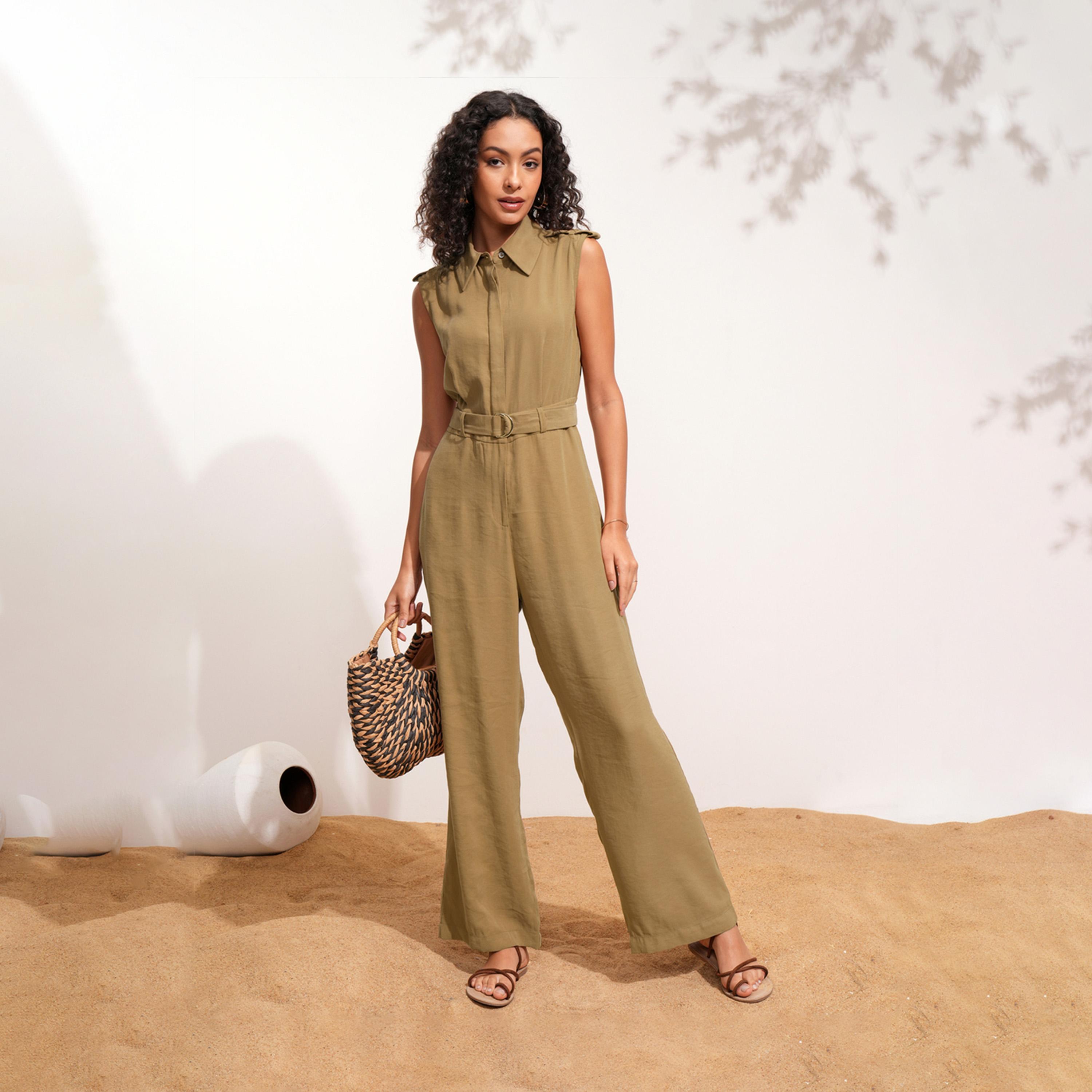 طوكيو توكيز - جمبسوت سادة بدون أكمام مع حزام-women-clothing-jumpsuits-image-2