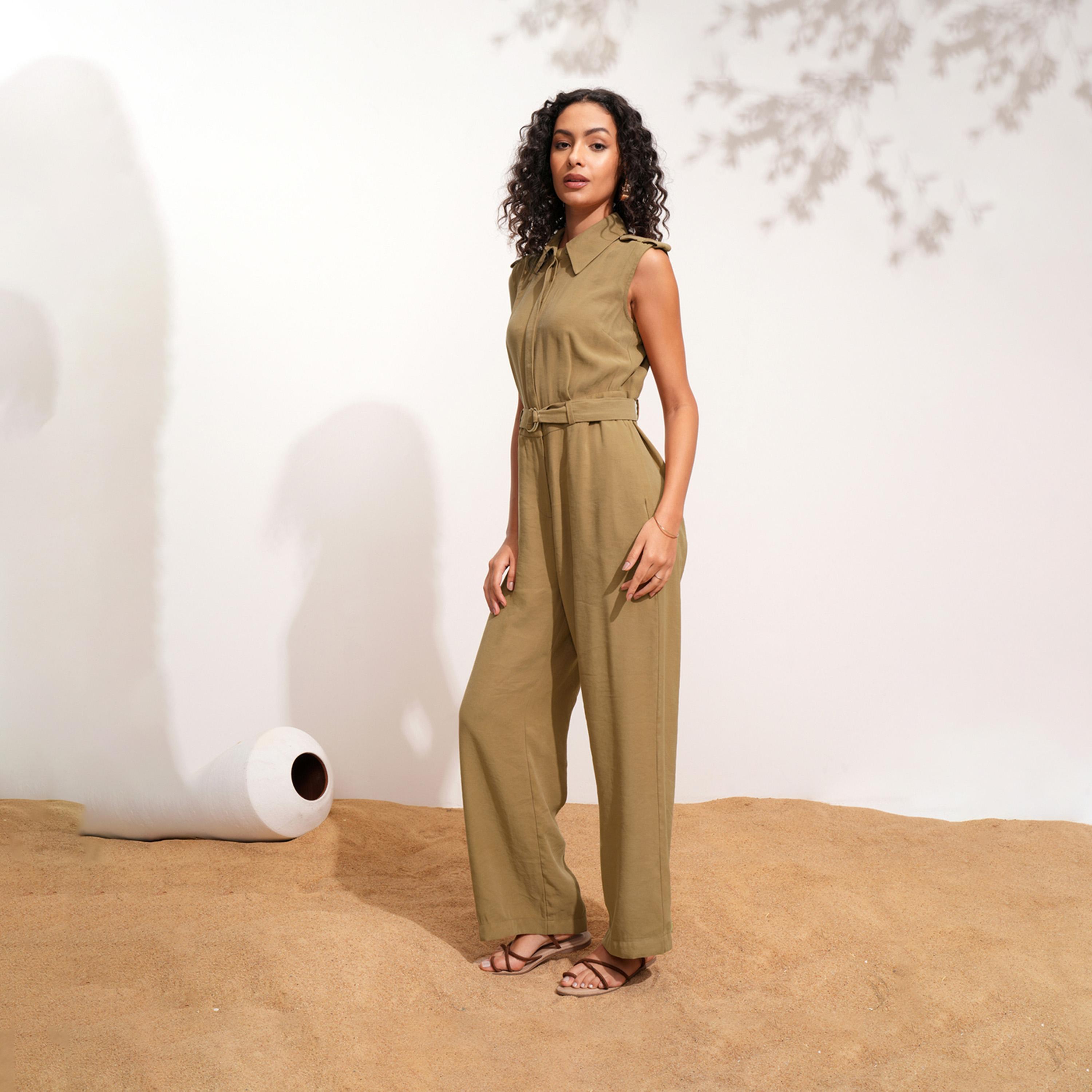 طوكيو توكيز - جمبسوت سادة بدون أكمام مع حزام-women-clothing-jumpsuits-image-3