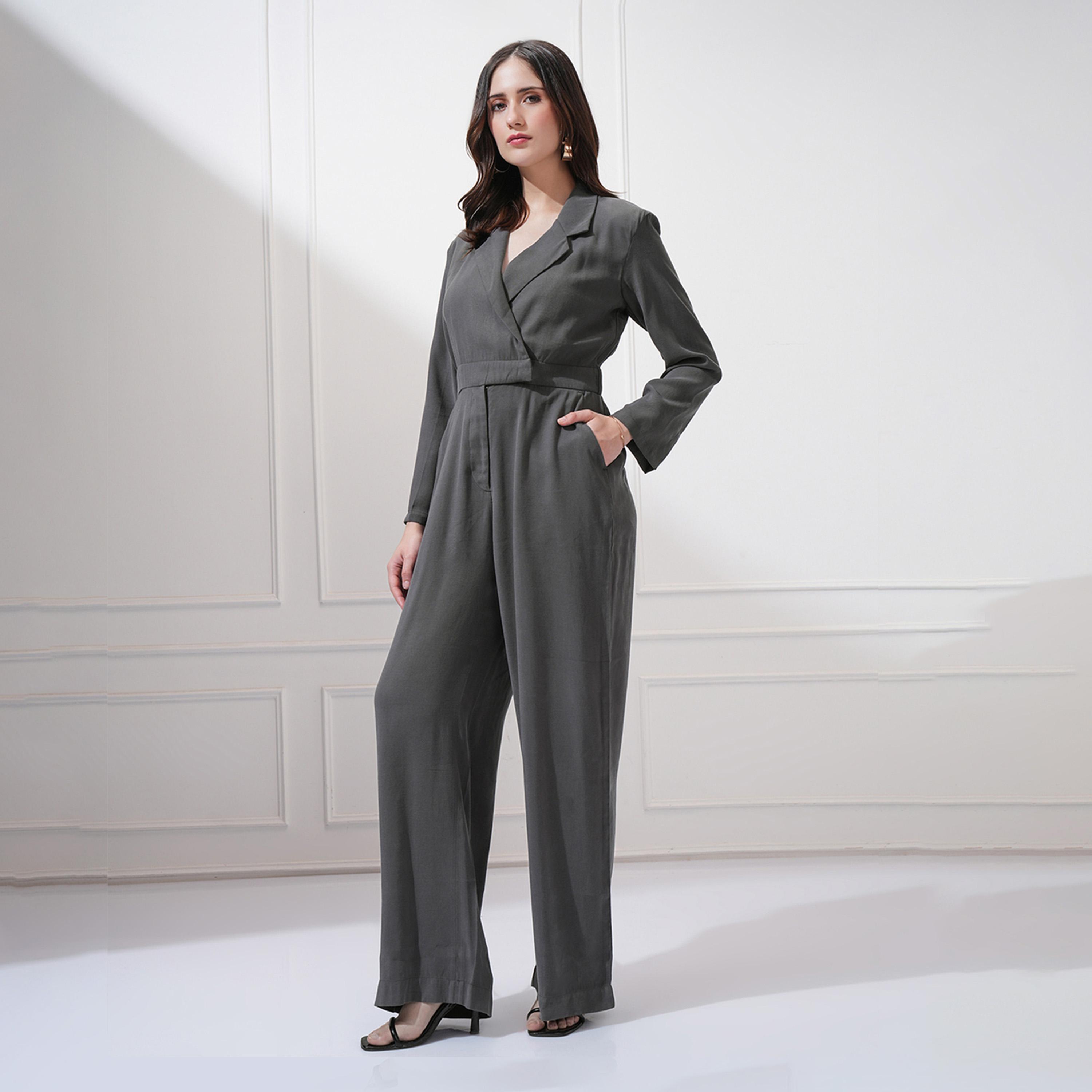 طوكيو توكيز - جمبسوت سادة بفتحة رقبة وساق مستقيمة-women-clothing-jumpsuits-image-1