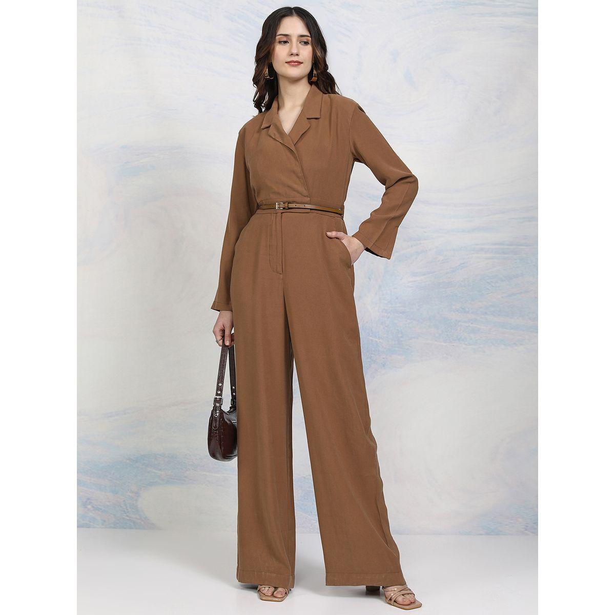Tokyo Talkies X Styli Solid Straight Leg Collared Jumpsuit with Belt-women-clothing-jumpsuits-image-1