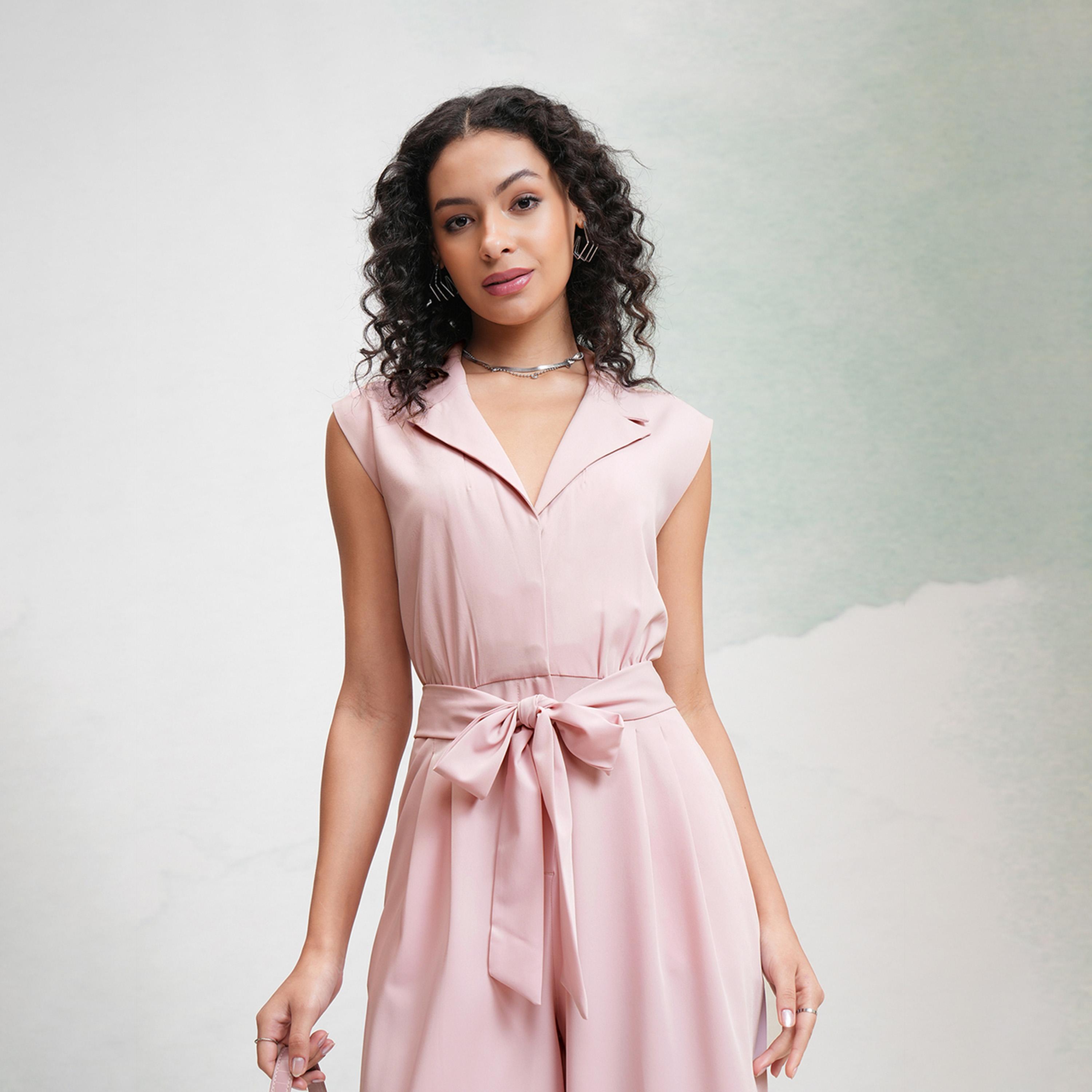 طوكيو توكيز - جمبسوت سادة برباط على الخصر وساق واسعة-women-clothing-jumpsuits-image-5