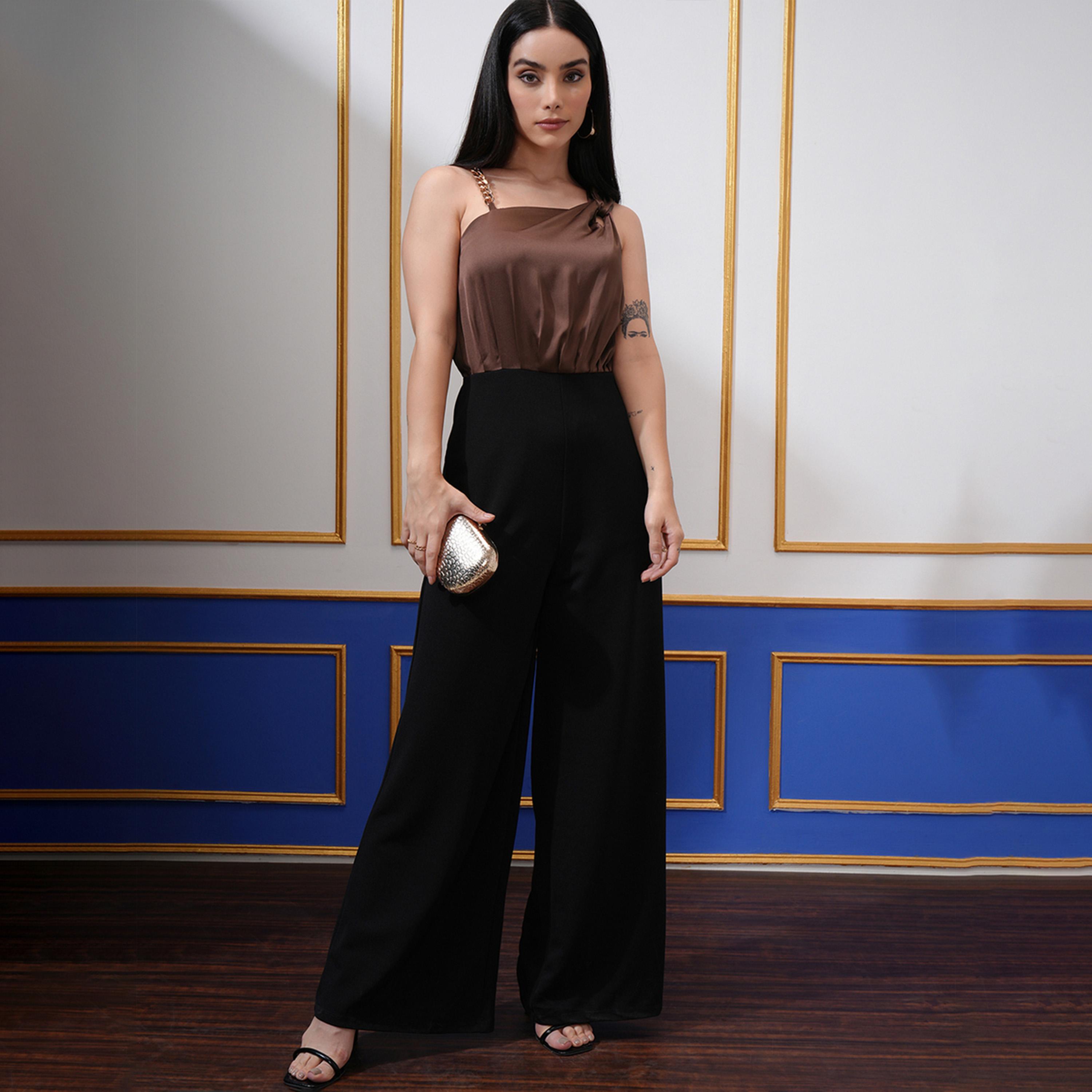 Tokyo Talkies X Styli Color Block Asymmetric Neck Wide Leg Jumpsuit-women-clothing-jumpsuits-image-1