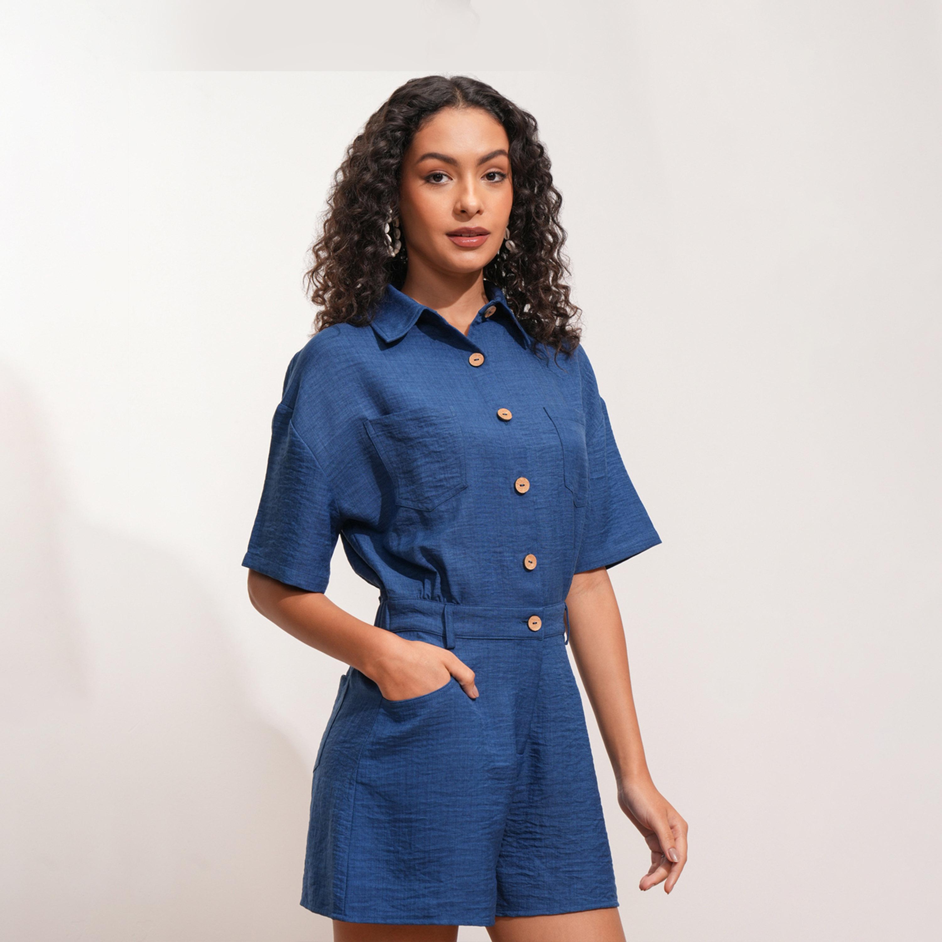 طوكيو توكيز - جمبسوت منقوش مع تفاصيل أزرار وياقة-women-clothing-jumpsuits-image-1