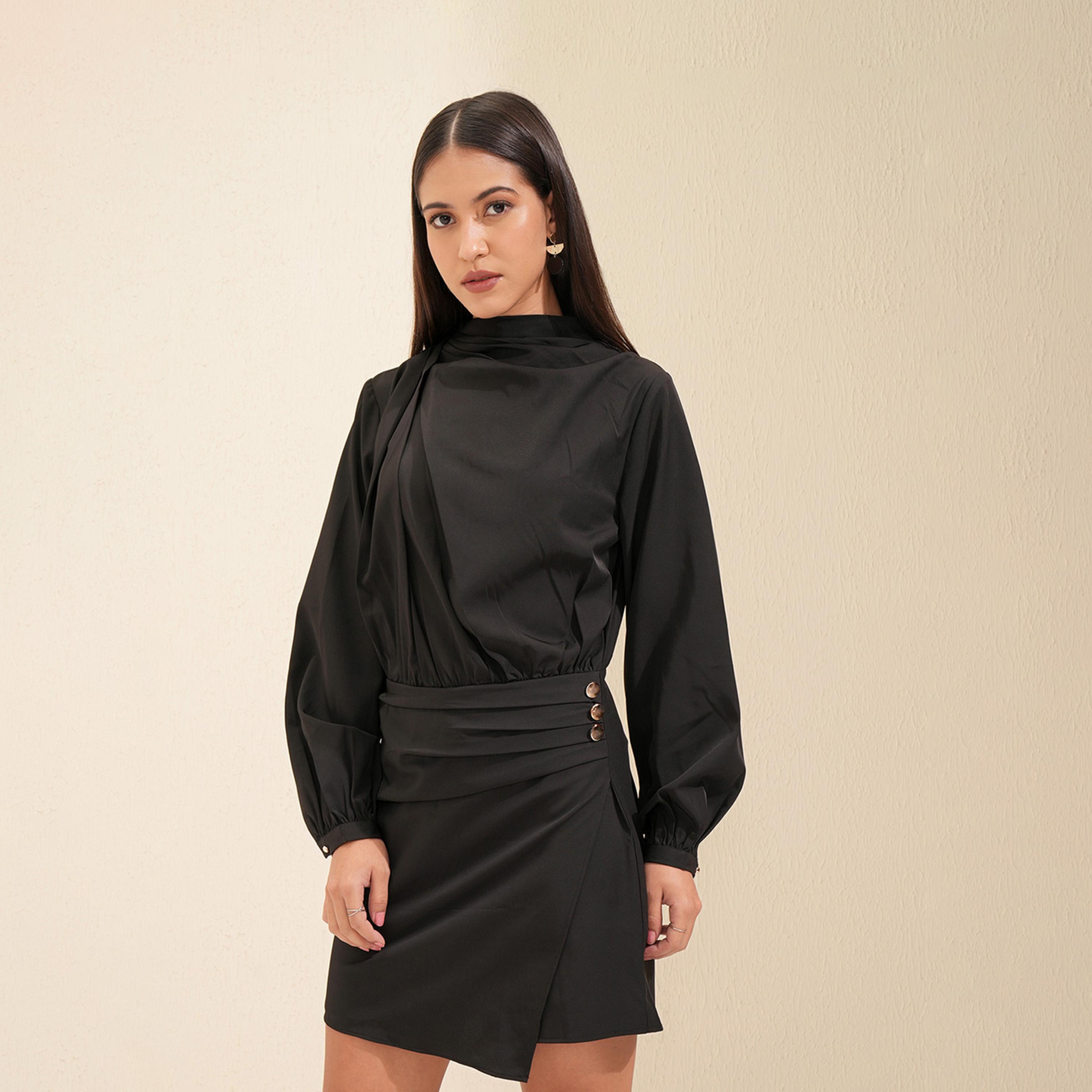 طوكيو توكيز - جمبسوت سادة بأكمام منفوخة ورقبة منسدلة مع أزرار-women-clothing-jumpsuits-image-1