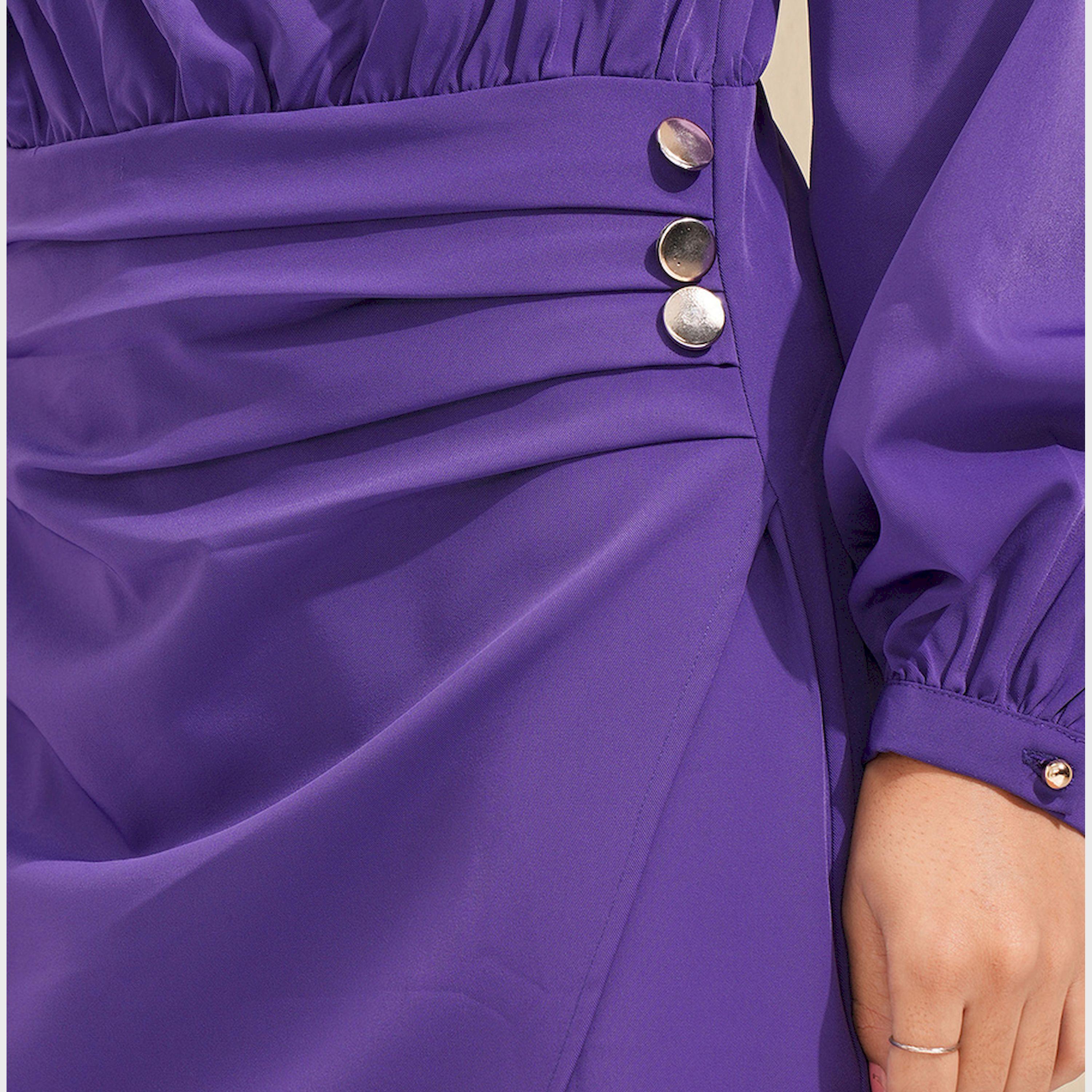 طوكيو توكيز - جمبسوت سادة بياقة منسدلة وأكمام منفوخة مع تفاصيل أزرار-women-clothing-jumpsuits-image-6