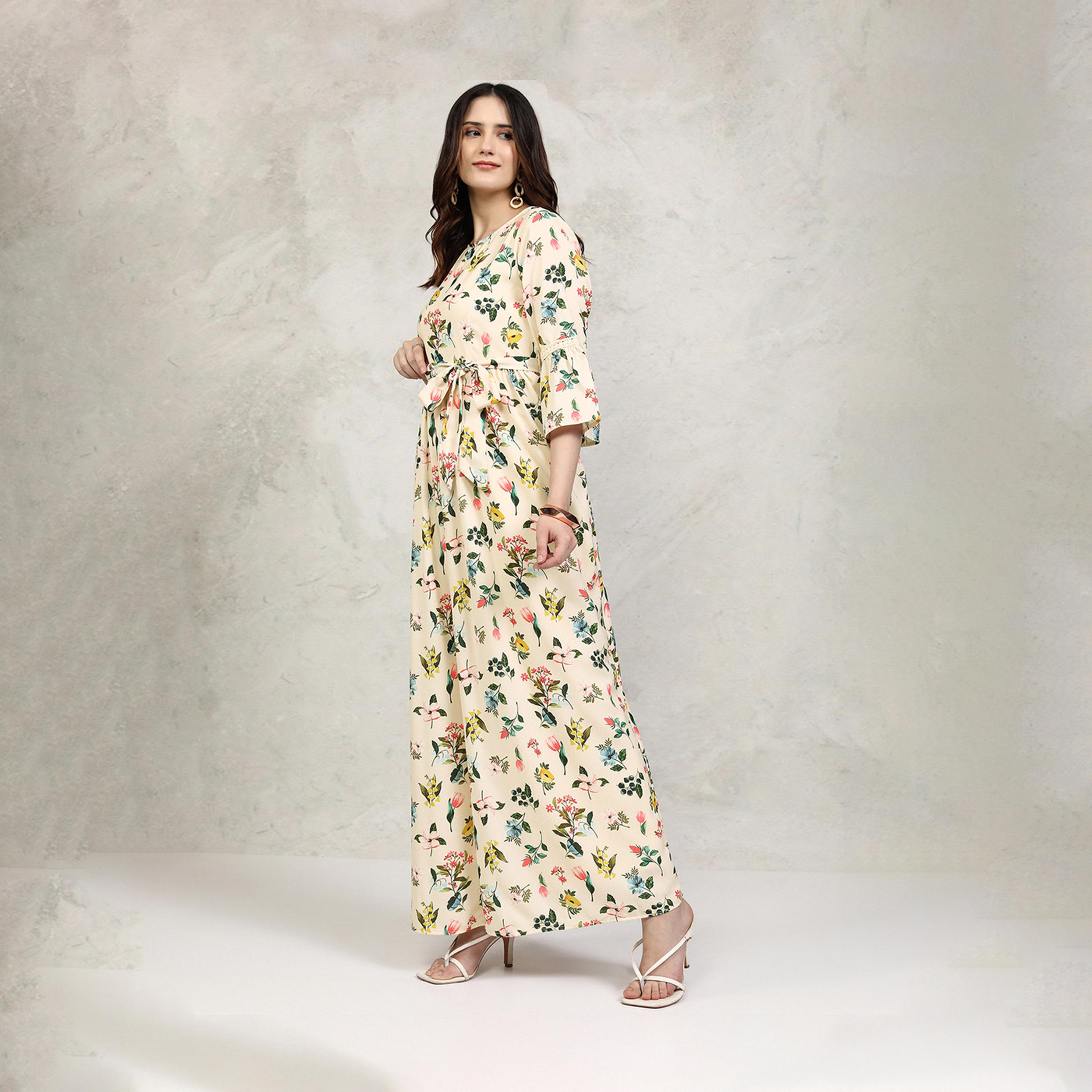 فيشود × ستايلي - جمبسوت بطبعات الأزهار الكاملة وقصة الساق المستقيمة مع حزام للربط-women-clothing-jumpsuits-image-4